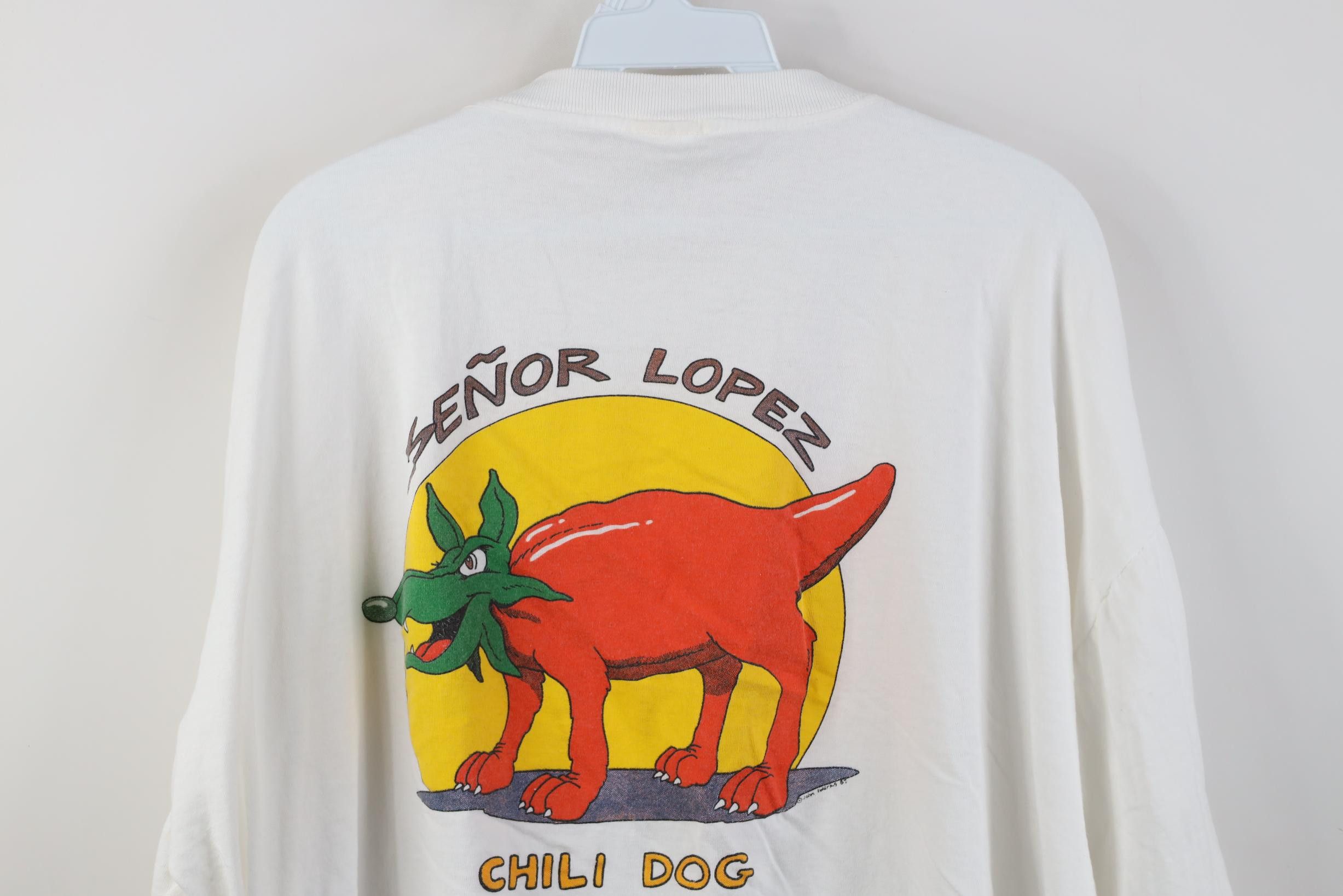 Vintage Vintage 80s Senor Lopez Chili Dog Mexican Restaurant T-Shirt Size US XXL / EU 58 / 5 - 13 Thumbnail
