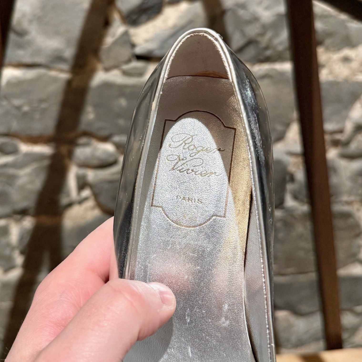 Roger Vivier Roger Vivier Belle Vivier Strass Silver Leather Ballet Flats Size US 7 / IT 37 - 4 Thumbnail