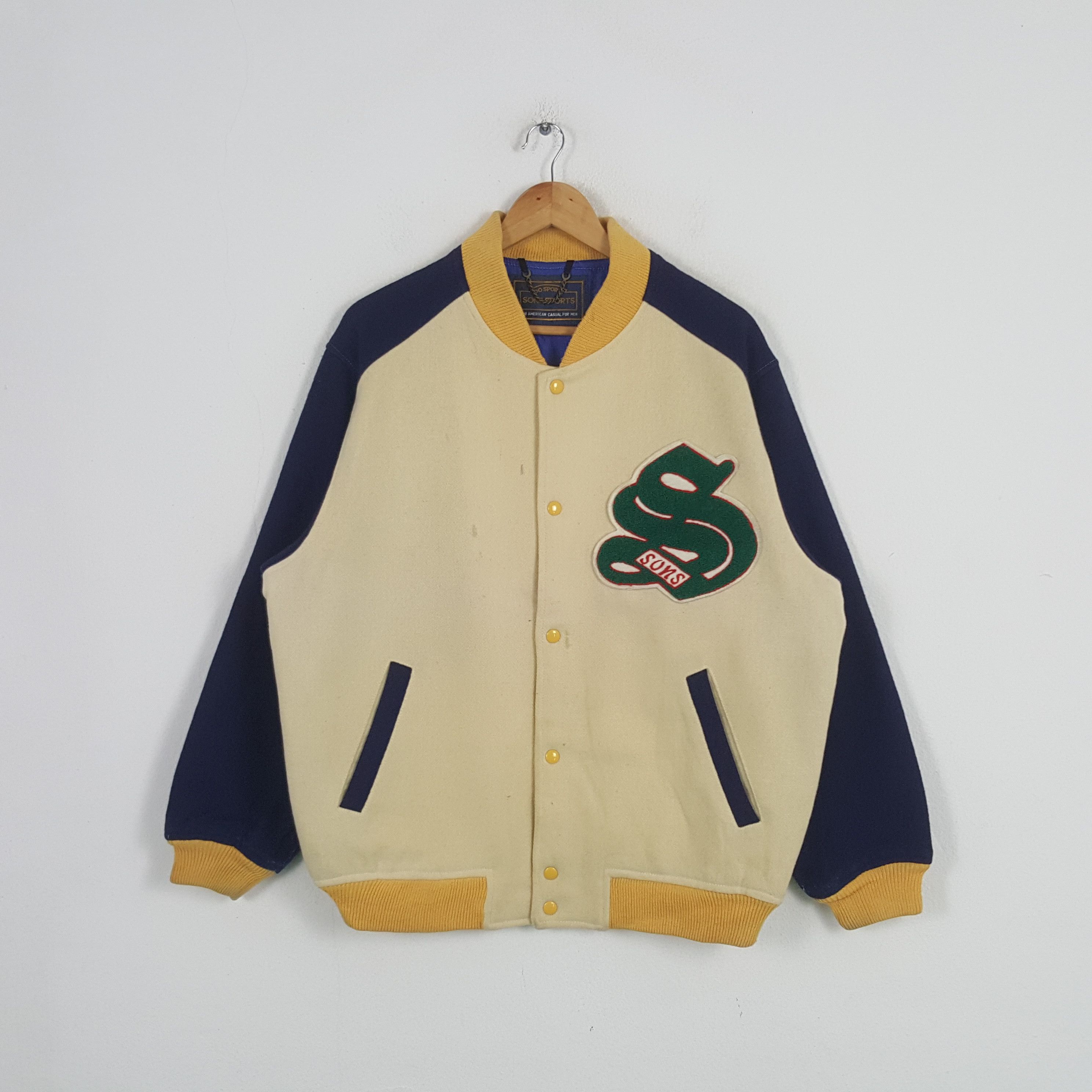 &SONS × Vintage Vintage Sons Sport Japanese Skulls Varsity Jacket C275N25 Size US XL / EU 56 / 4 - 3 Thumbnail