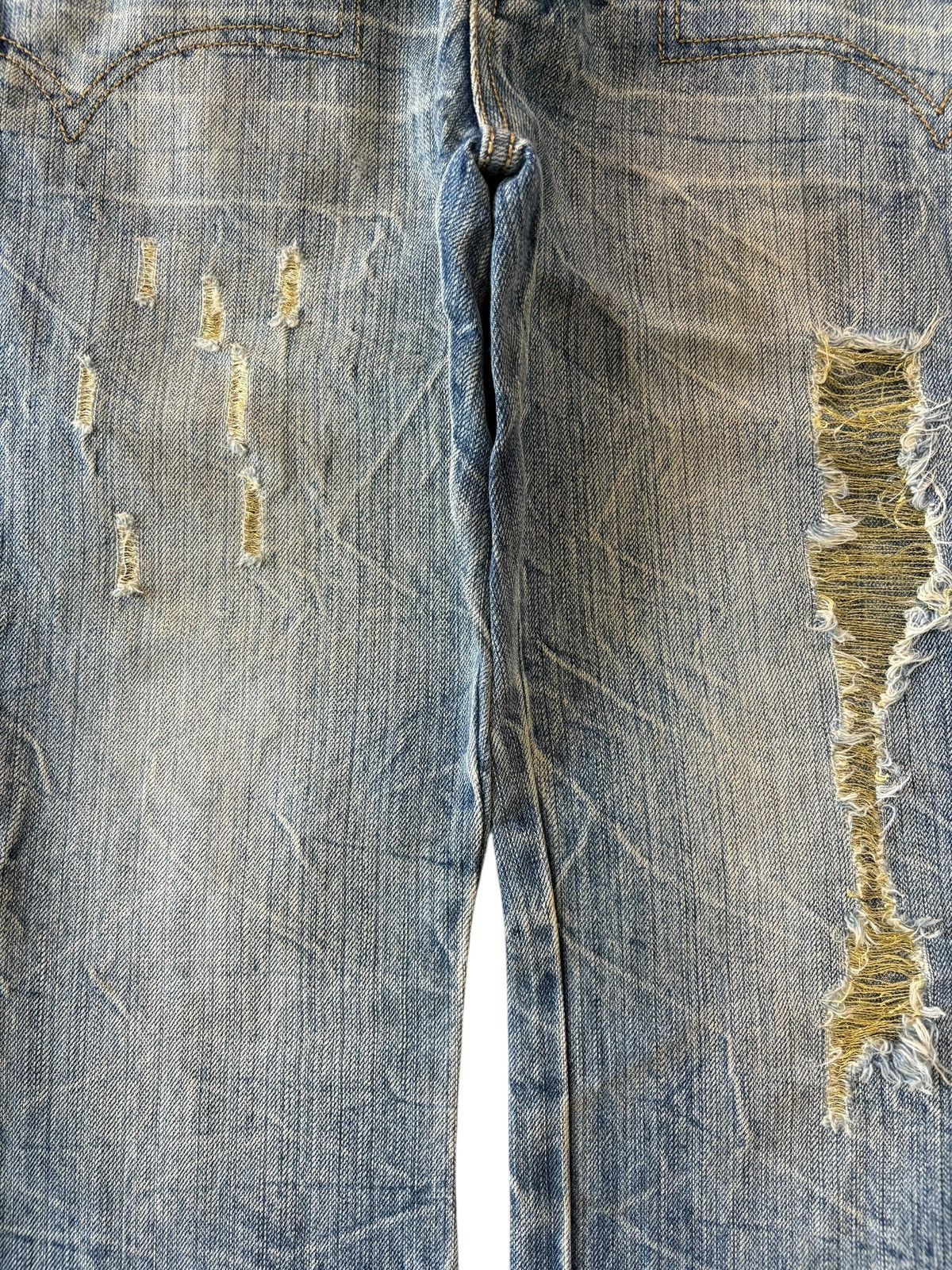 Hysteric Glamour Vintage Japanese Brand Crack Fade Distressed Bootcut Jeans Size 32" / US 10 / IT 46 - 5 Thumbnail
