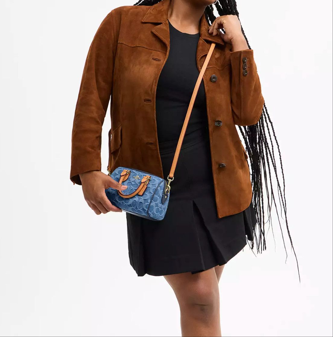 Coach Mini Rowan Crossbody Bag In Signature Denim CDQ36 Size ONE SIZE - 9 Thumbnail