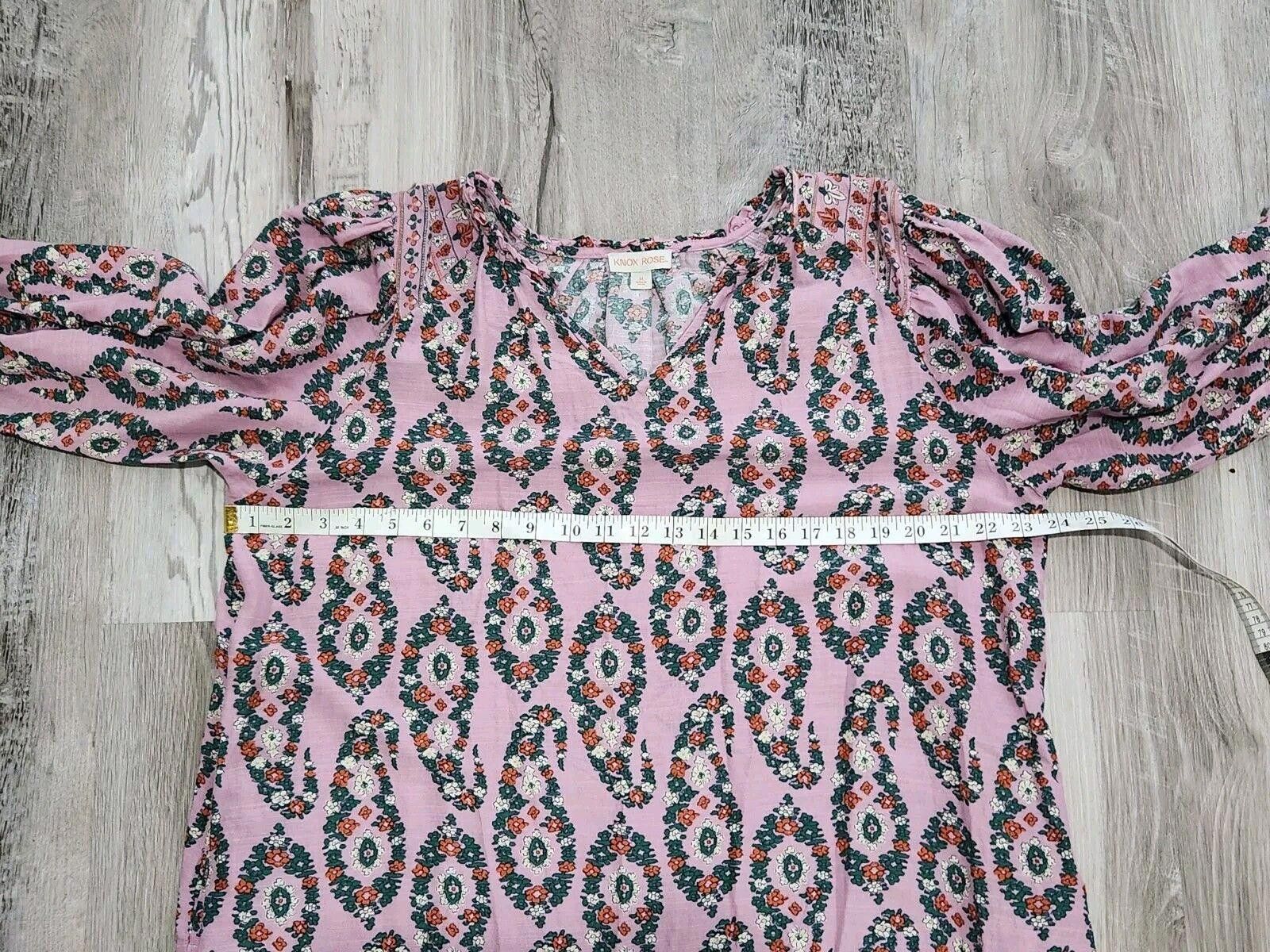 Designer Knox Rose Dress Medium Purple Floral Peasant Boho Hippie Size M / US 6-8 / IT 42-44 - 4 Thumbnail