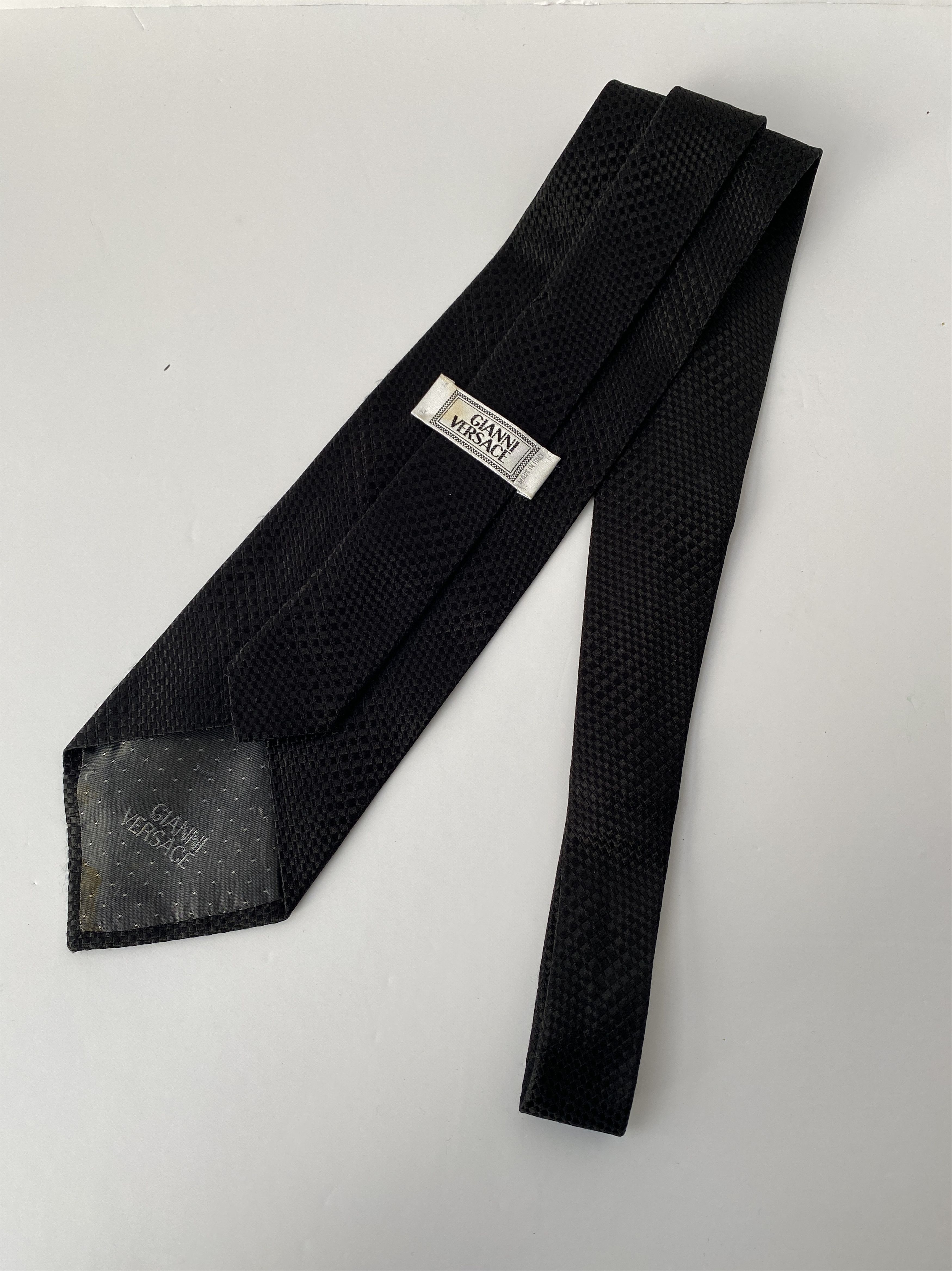 Versace Gianni Versace Black Silk Tie Size ONE SIZE - 2 Thumbnail