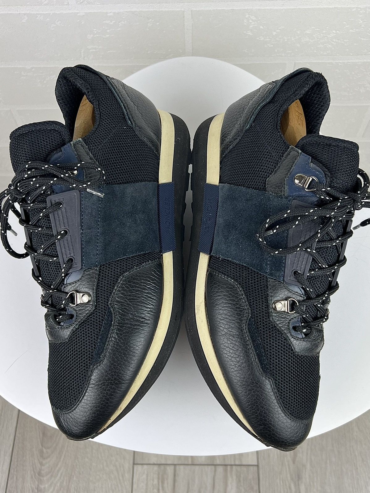 Moncler MONCLER Sneakers Low Top Race Runner Back Logo Nylon Leather Size US 10 / EU 43 - 11 Thumbnail