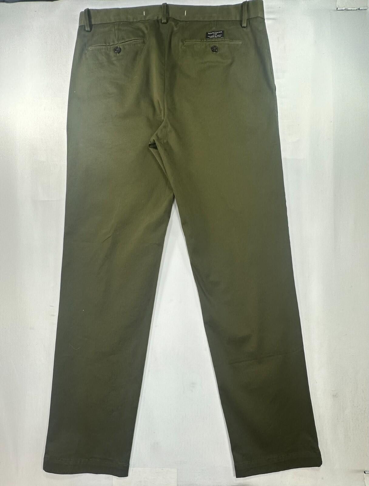 Banana Republic Banana Republic Straight Flat Cotton Chinos Green Mens 34/34 Size US 34 / EU 50 - 2 Thumbnail