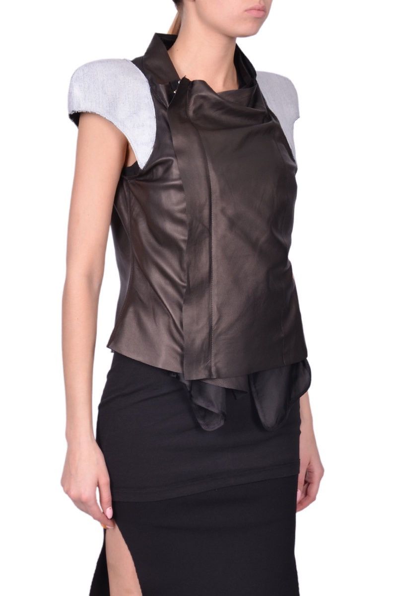 Rick Owens Last Size Rick Owens Leather Biker Vest in Black Size M / US 6-8 / IT 42-44 - 2 Thumbnail