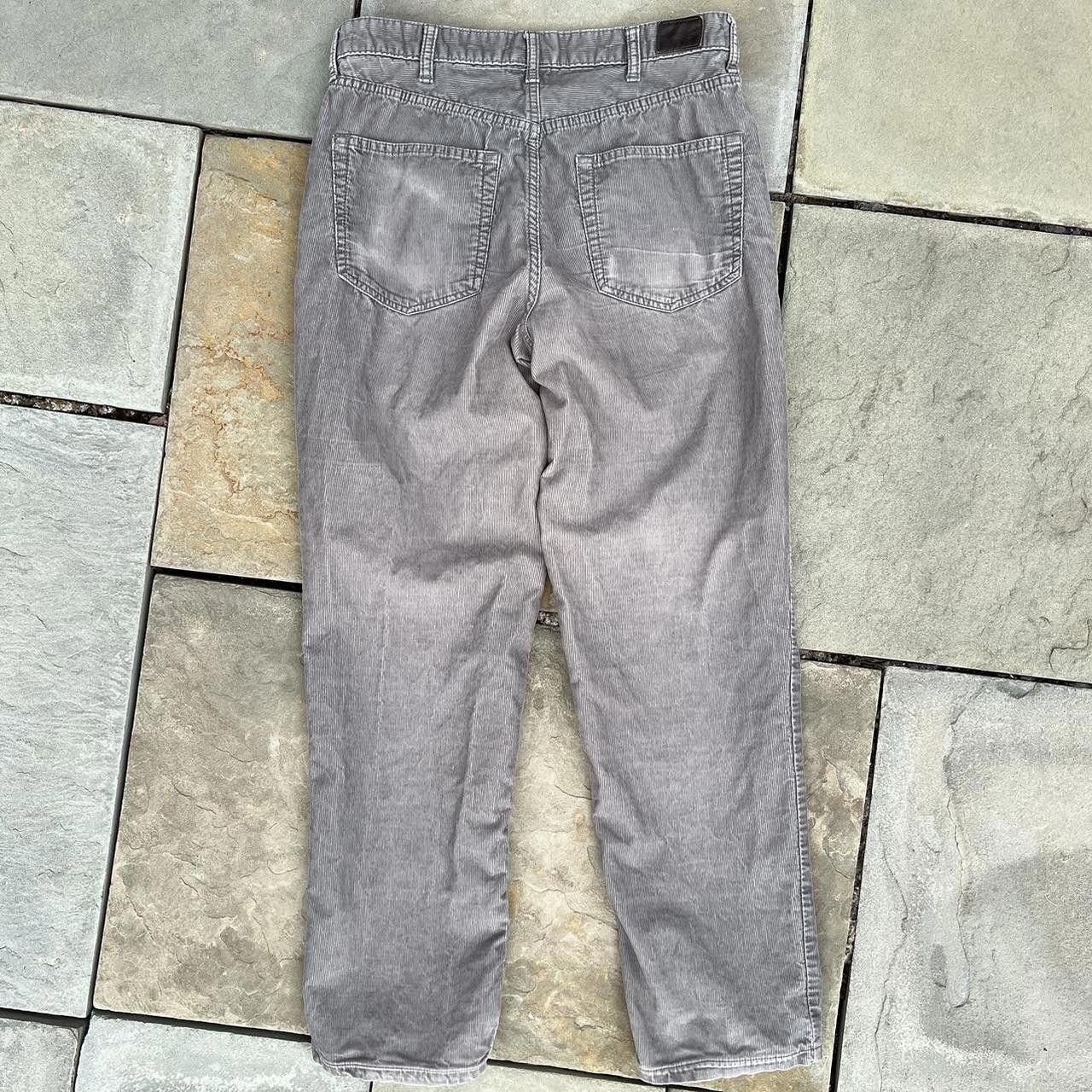 Lands' End Y2K Grey Distressed Corduroy Riveted Jeans Size US 32 / EU 48 - 5 Thumbnail