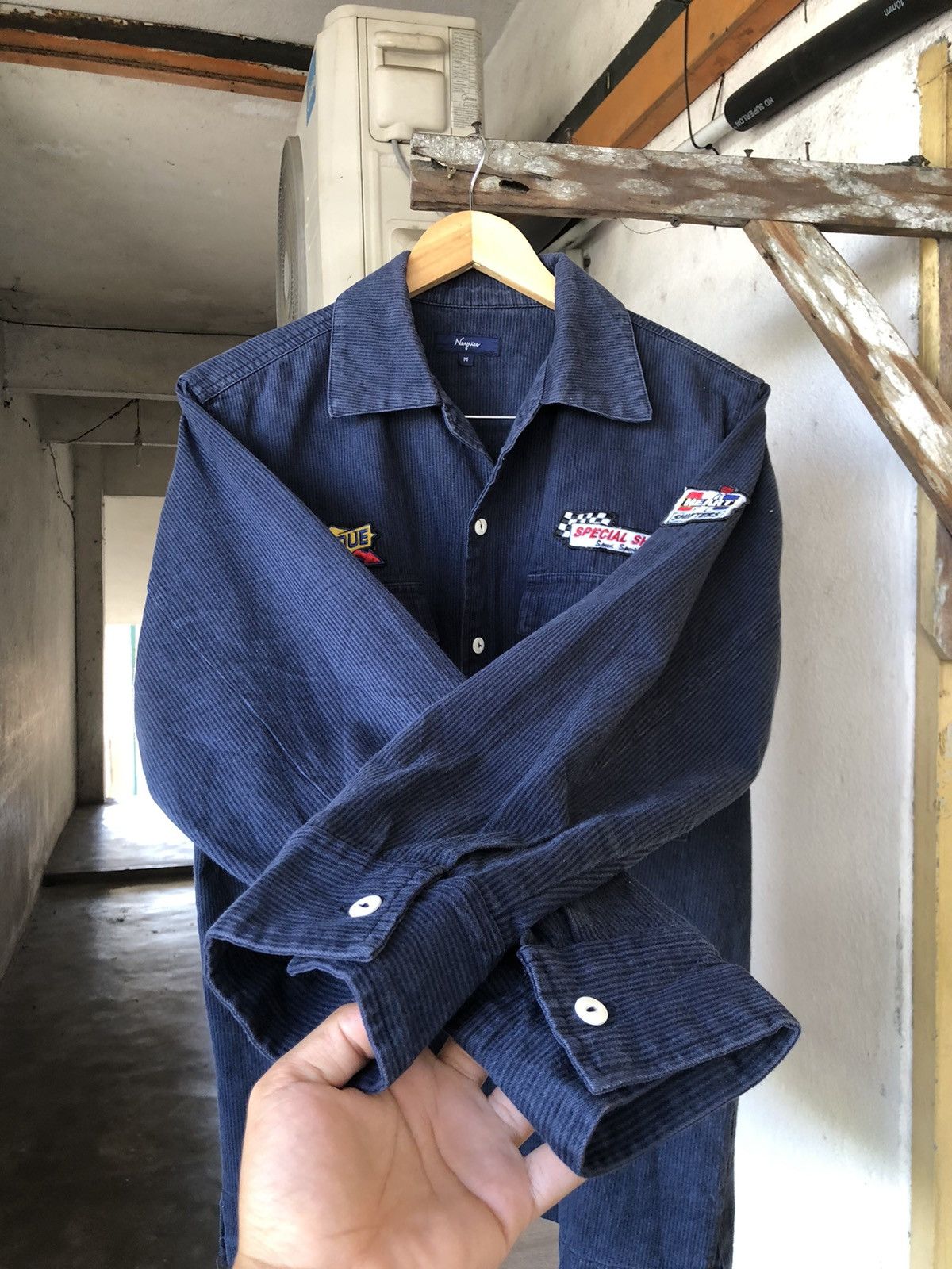 Indigo Neyries Subdue Moto Racing Indigo Work Button Up Shirt Size US M / EU 48-50 / 2 - 11 Thumbnail