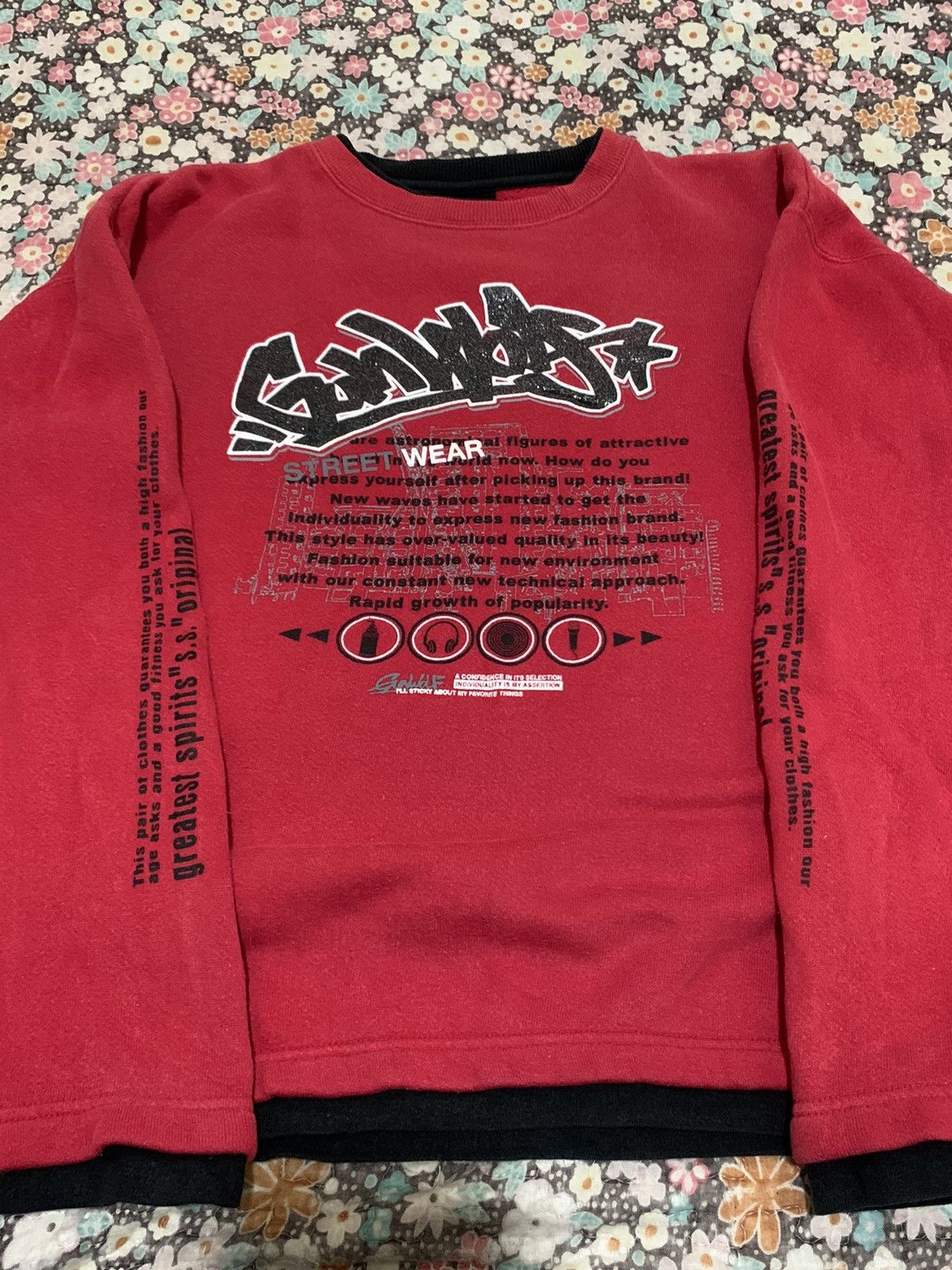 Japanese Brand Gun Wolf Glitter Printed Street Wear Sweatshirt Size US L / EU 52-54 / 3 - 10 Thumbnail