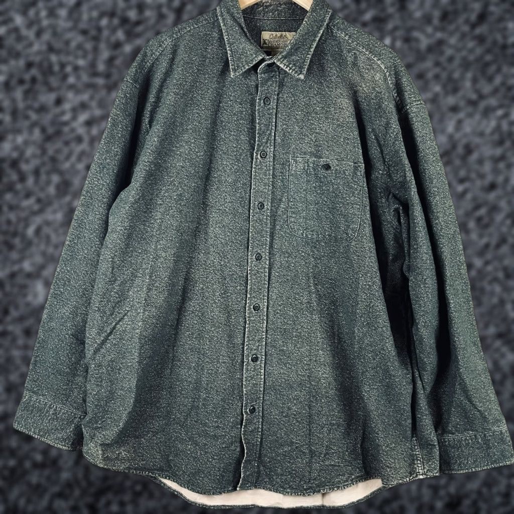 Vintage Cabela's Chamois Shirt Mens 2XLT Deerskin Soft Long Sleeve Button Hunting B20 Shirt, Flannel, Cotton, Green, Button-Up, Big & Tall Mens Size US XXL / EU 58 / 5 - 1 Thumbnail