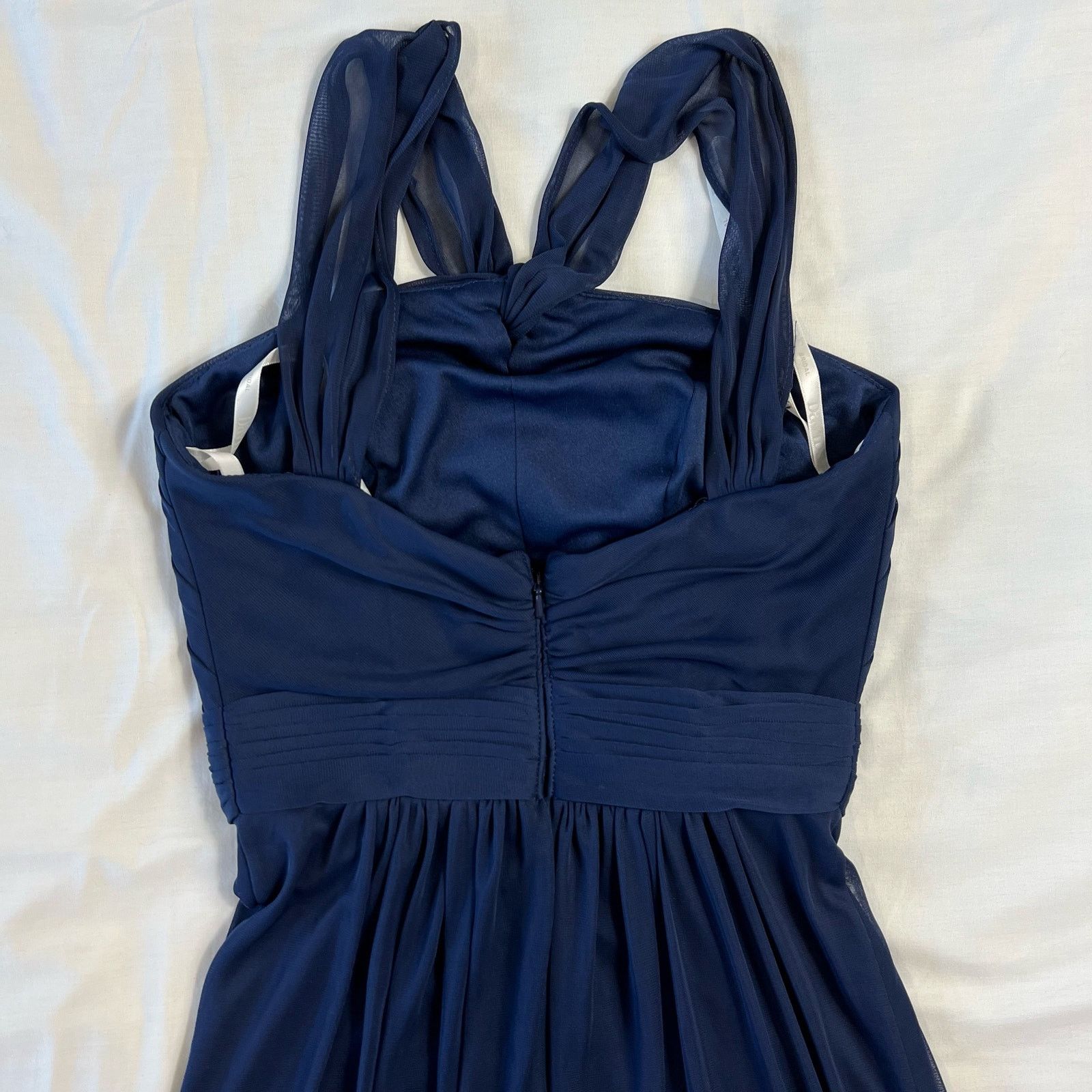 Other David's Bridal Women's 2 Blue Midi Brides Maid Dress Flowy Size XS / US 0-2 / IT 36-38 - 7 Thumbnail