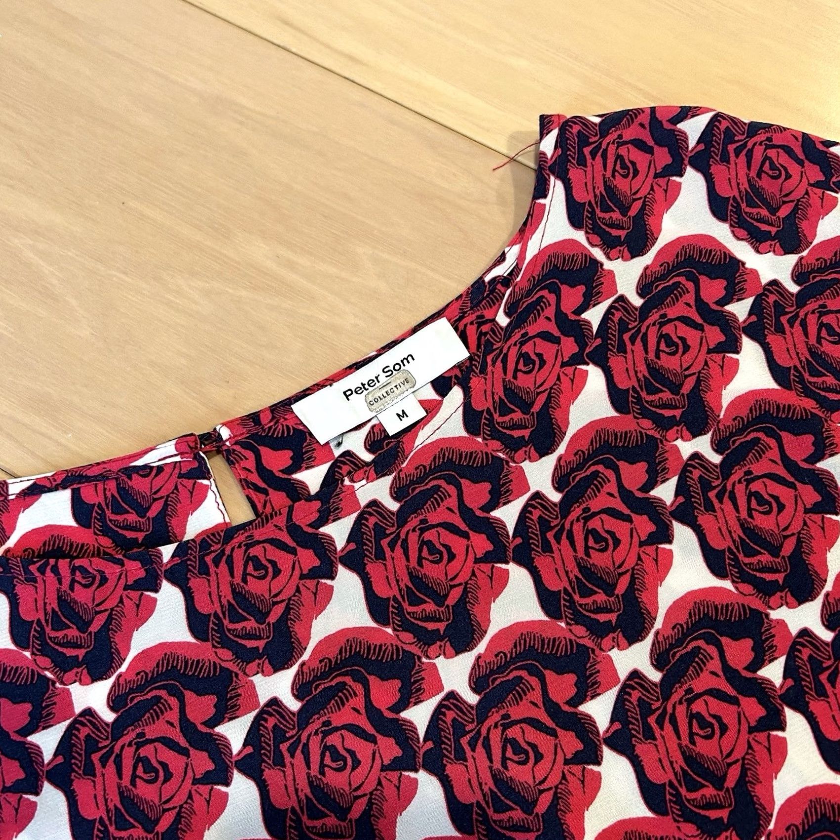 Vintage Peter Som x RTR Floral Pop Art Blouse Short Sleeve Womens Medium Red Size M / US 6-8 / IT 42-44 - 3 Thumbnail