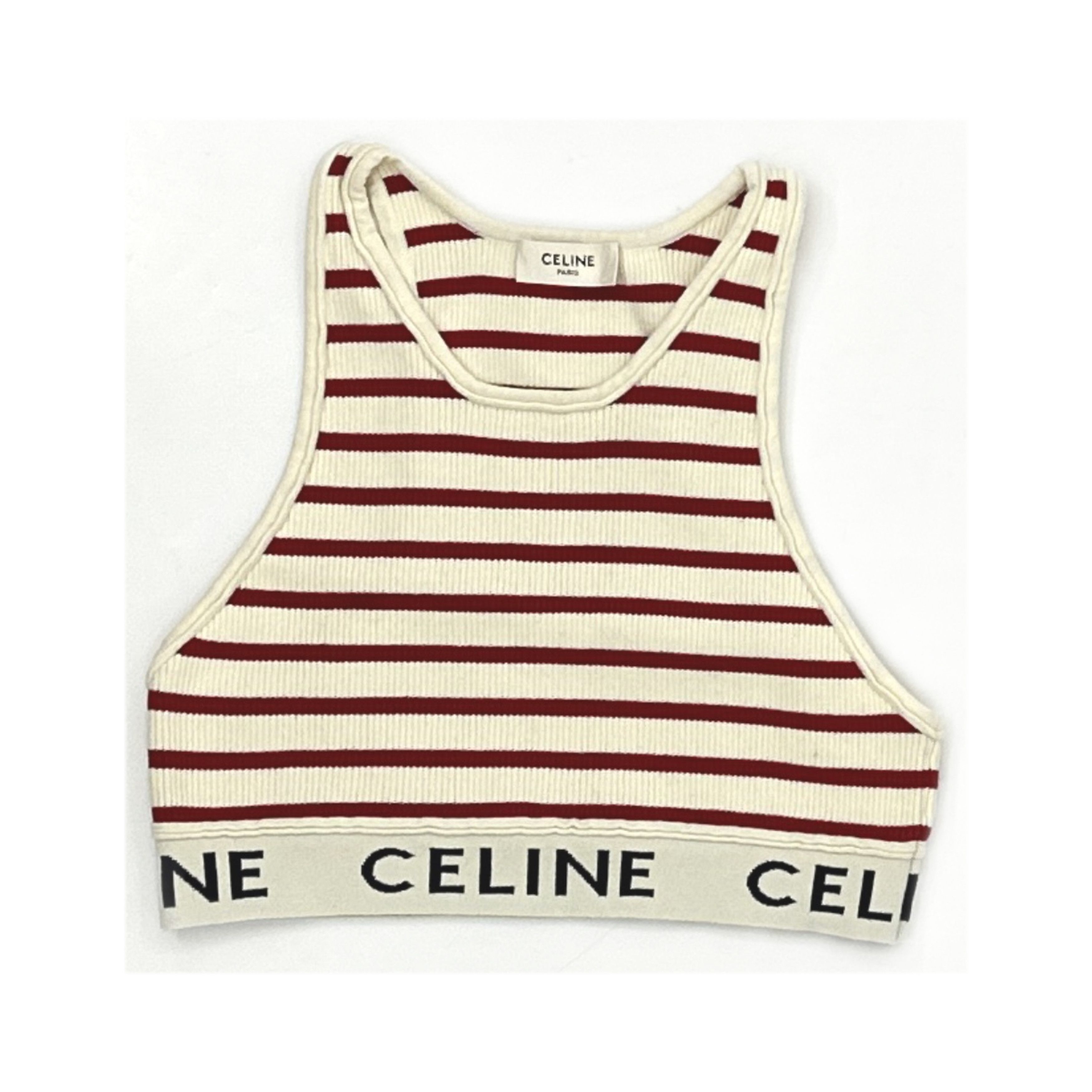 Celine CELINE Striped Logo Crop Top Size XS Size XS / US 0-2 / IT 36-38 - 1 Thumbnail
