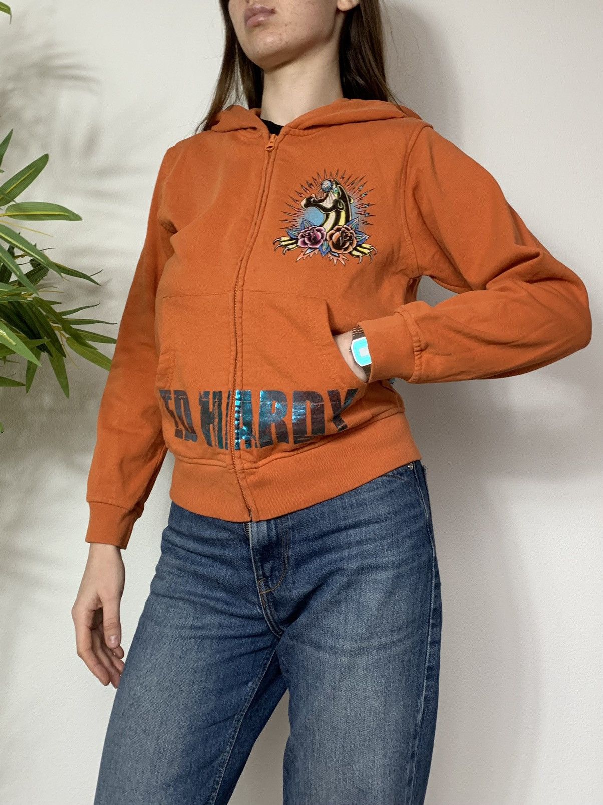 Ed Hardy VINTAGE ED HARDY PANTHERA BIG LOGO 2000s ZIP UP HOODIE Size M / US 6-8 / IT 42-44 - 3 Thumbnail
