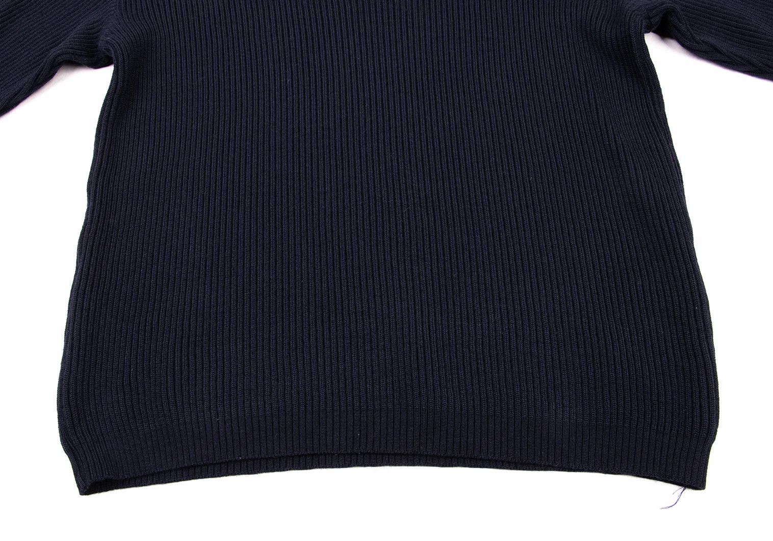 Issey Miyake Wool Ribbed Knit Sweater in Navy and Light Blue, Size M Size US M / EU 48-50 / 2 - 12 Thumbnail