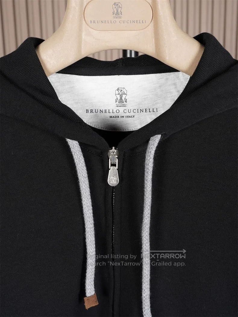 Brunello Cucinelli Brunello Cucinelli Men's Sea Island Cotton Hooded Sport Ja Size US M / EU 48-50 / 2 - 8 Thumbnail