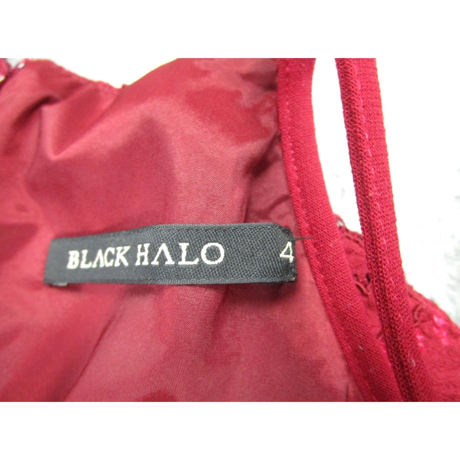 Black Halo Black Halo Dress Womens 4 Red Floral Lace Cold Shoulder Ruffle Sheath Cocktail Size S / US 4 / IT 40 - 6 Thumbnail