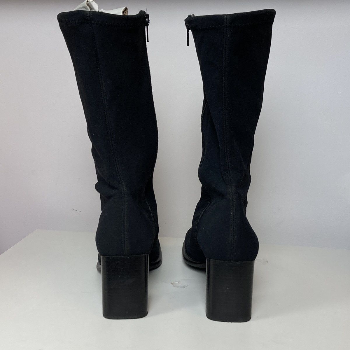 Japanese Brand Square toe avant garde fabric high shadow boots Size US 10.5 / IT 40.5 - 4 Thumbnail