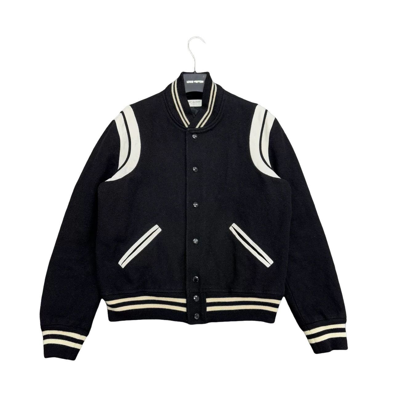 Saint Laurent Paris Saint Laurent Wool Leather Varsity Bomber Jacket Size M Size US M / EU 48-50 / 2 - 1 Thumbnail