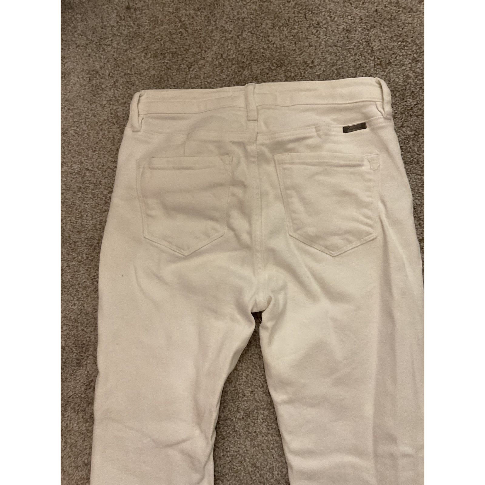Kancan USA Kancan Straight Leg High Rise White Denim Jeans, 27 Size 27" / US 4 / IT 40 - 7 Thumbnail
