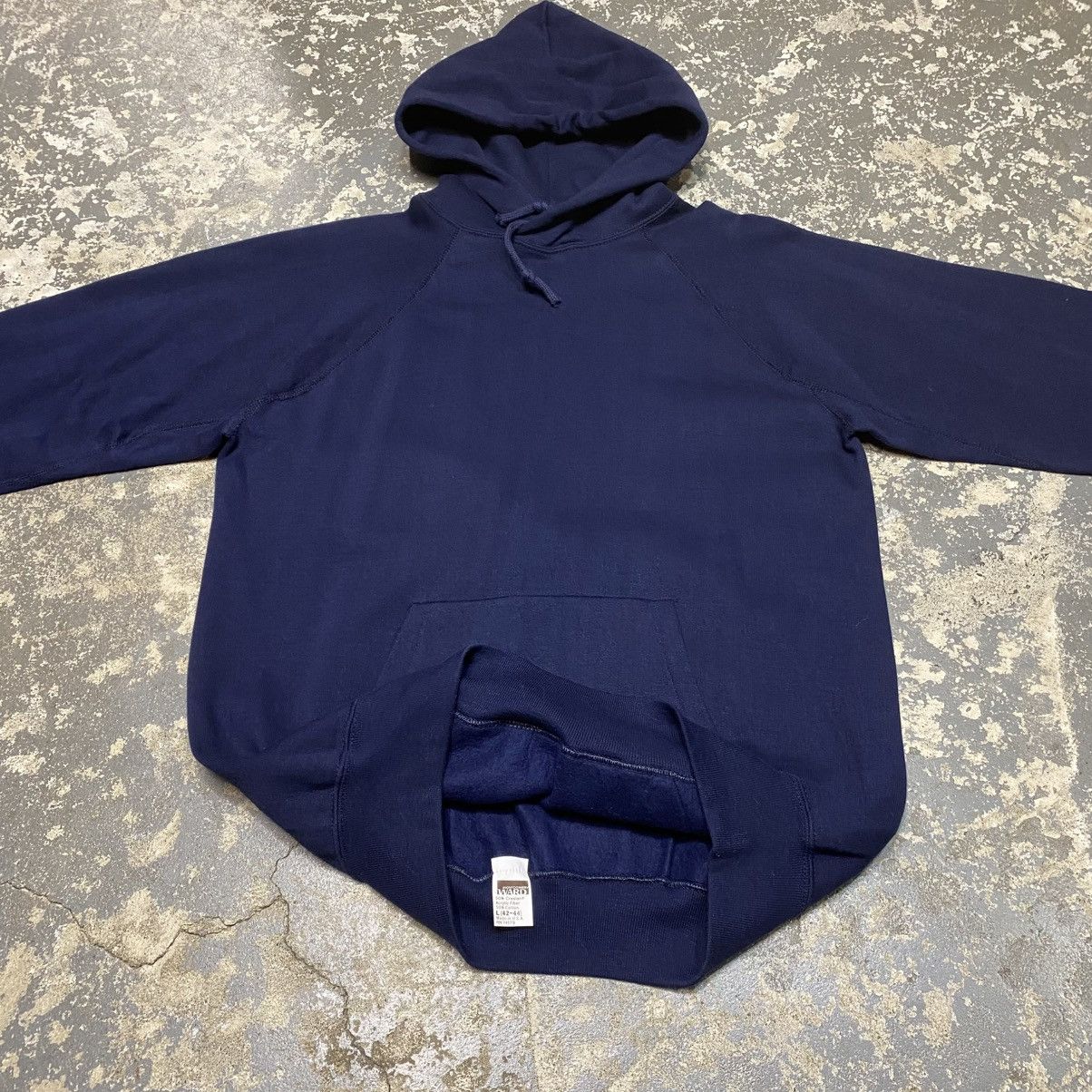 Japanese Brand × Original Montgomery × Vintage Vintage Montgomery Ward Blank Navy Gusset Hoodie Sweat 70s Size US L / EU 52-54 / 3 - 4 Thumbnail