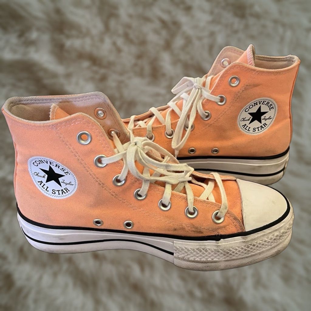 VINTAGE Converse Chuck Taylor All Star Lift Hi Platform Sneakers Women’s & Men’s Orange 7 Casual Athletic
