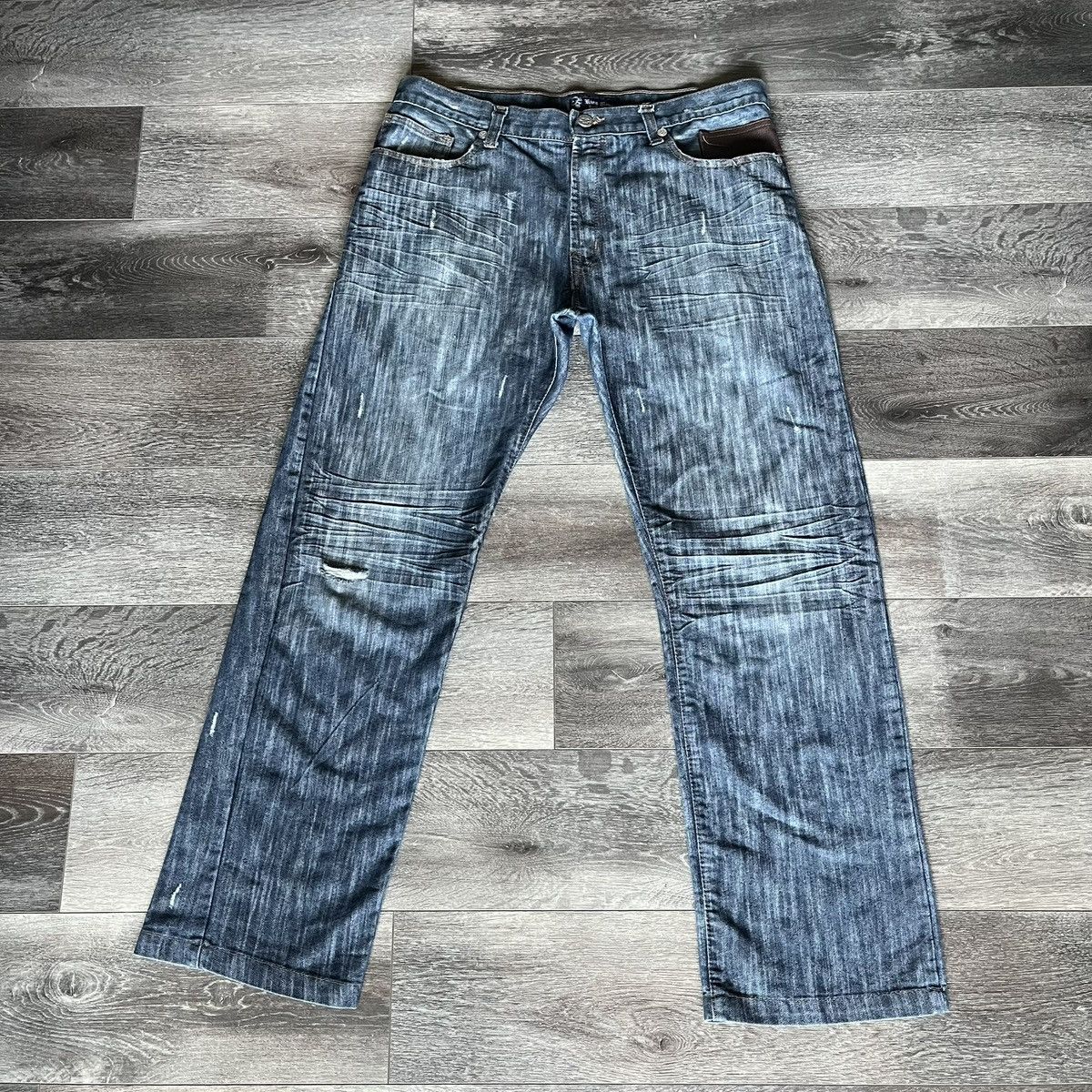 Vintage Vintage King Maker Cross Logo Distressed Denim Jeans 38x32 Size US 38 / EU 54 - 2 Thumbnail