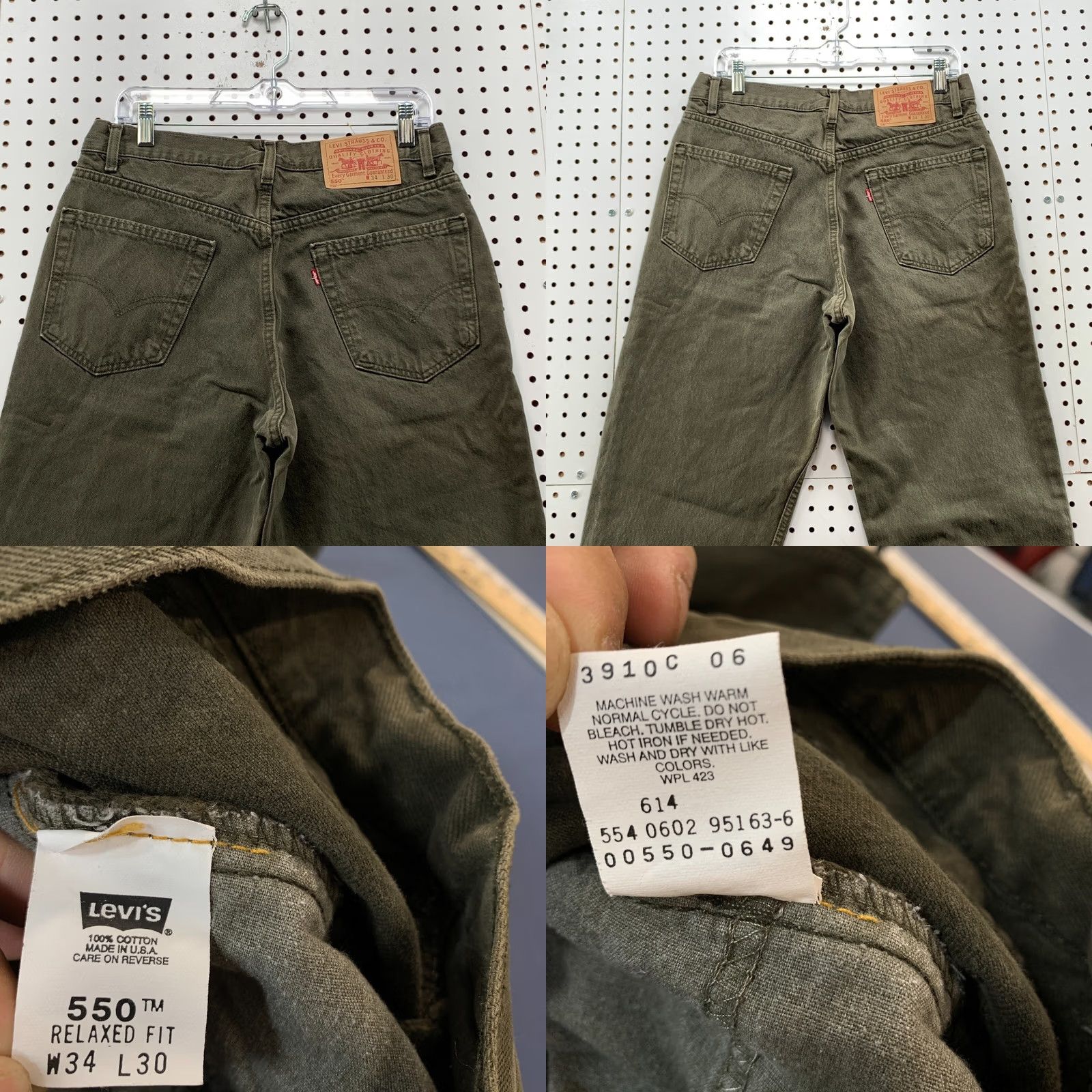 Levi's VINTAGE Levi's 550 Green Denim Jeans Mens 30 Relaxed Straight Made USA Size US 30 / EU 46 - 9 Thumbnail