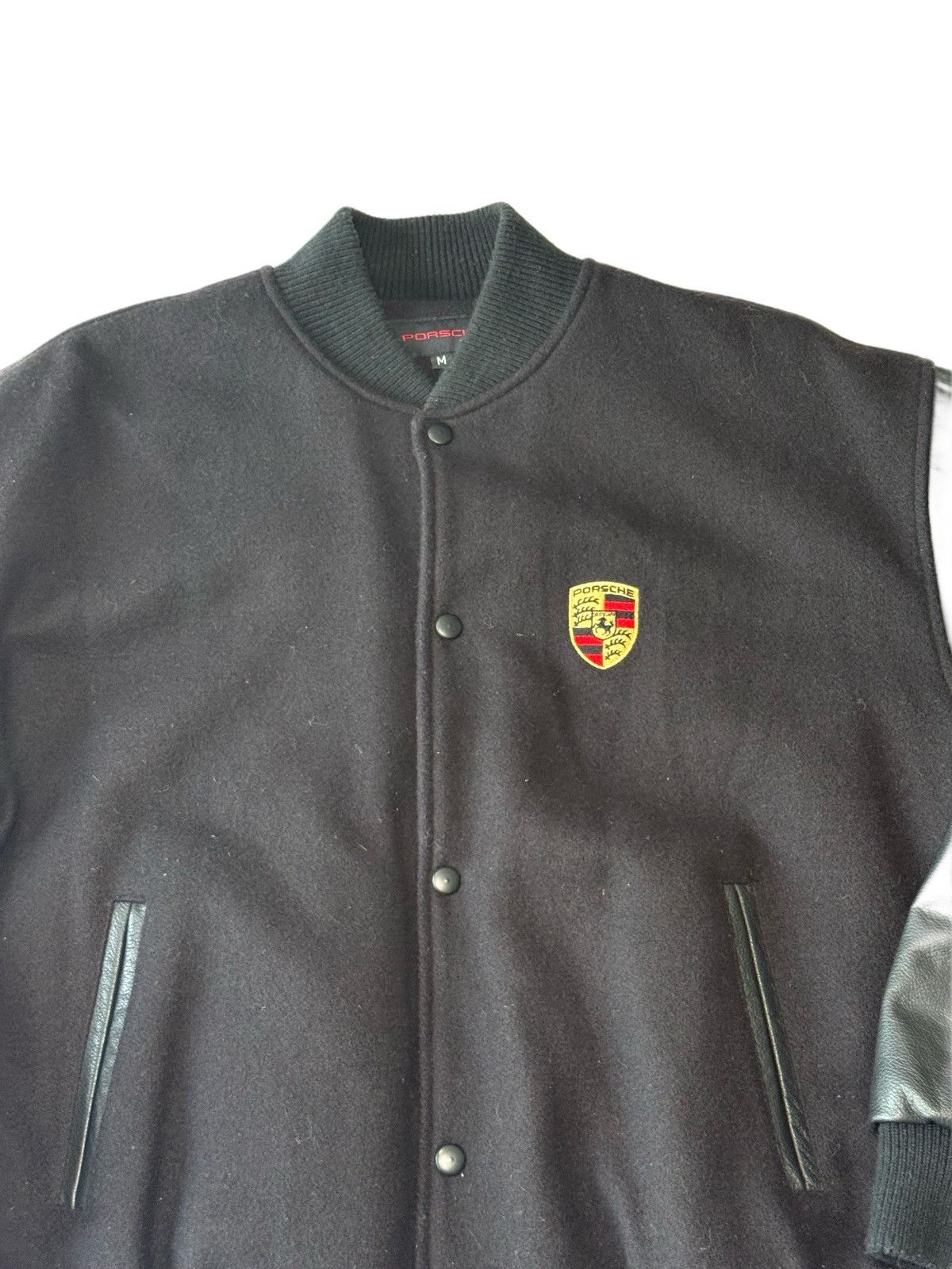 Porsche Design Vintage Porsche Black Varsity Jacket Size US M / EU 48-50 / 2 - 2 Thumbnail
