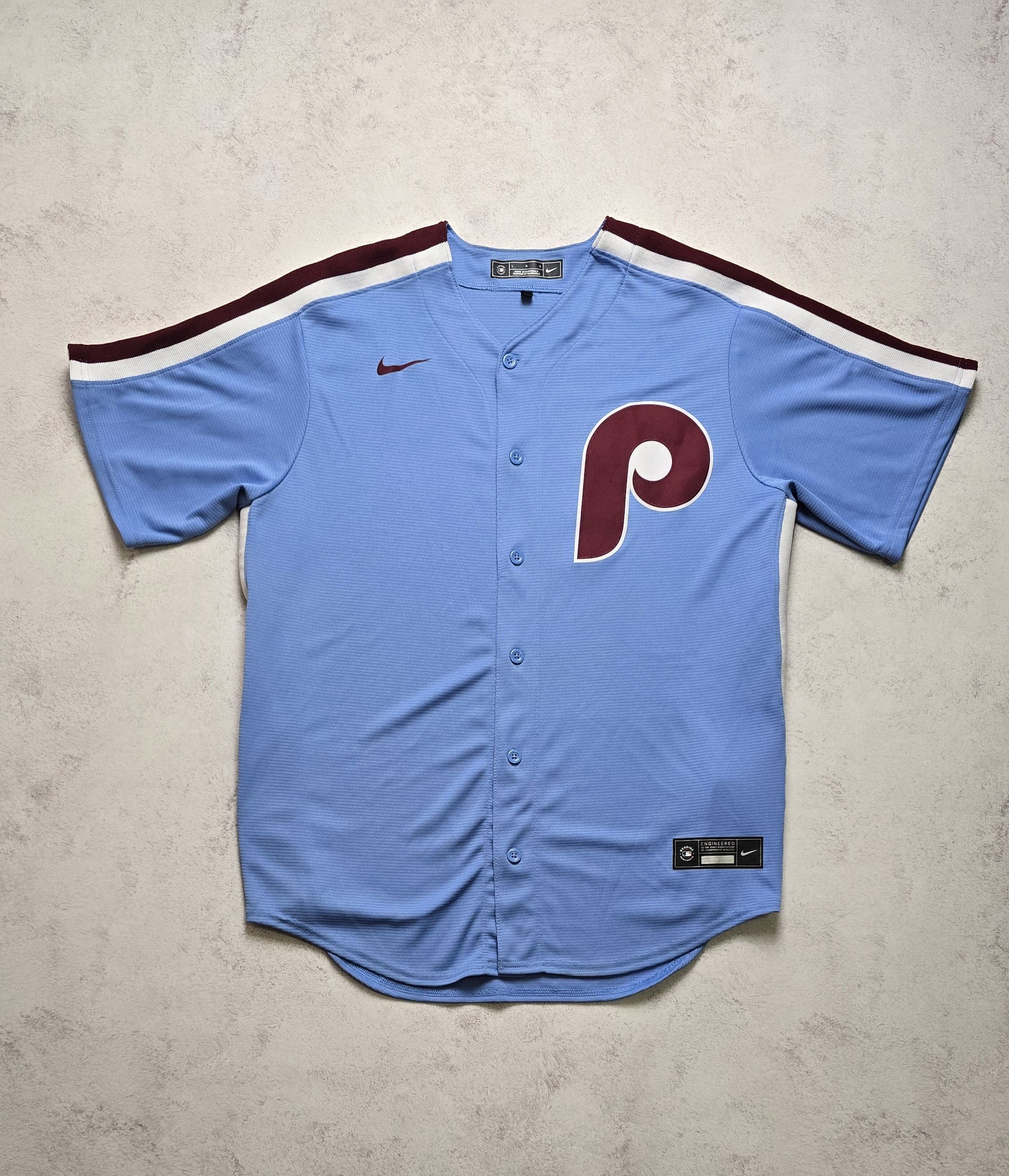 Nike Nike Blue Philadelphia Phillies Throwback Baseball Jersey Size US L / EU 52-54 / 3 - 1 Thumbnail