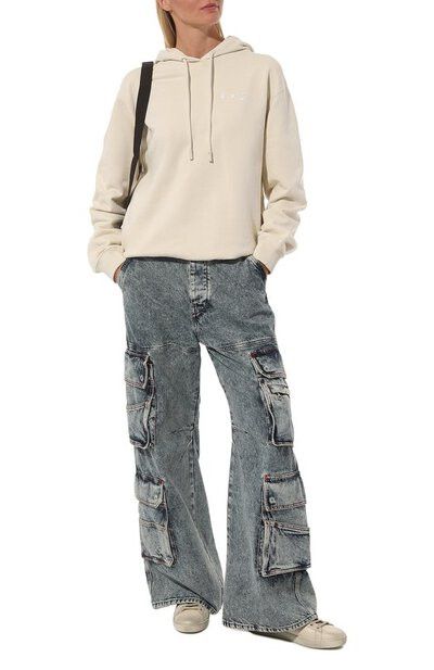Off-White o1gr1nt0425 Swimming Man Regular Hoodie in Beige Size XS / US 0-2 / IT 36-38 - 2 Thumbnail