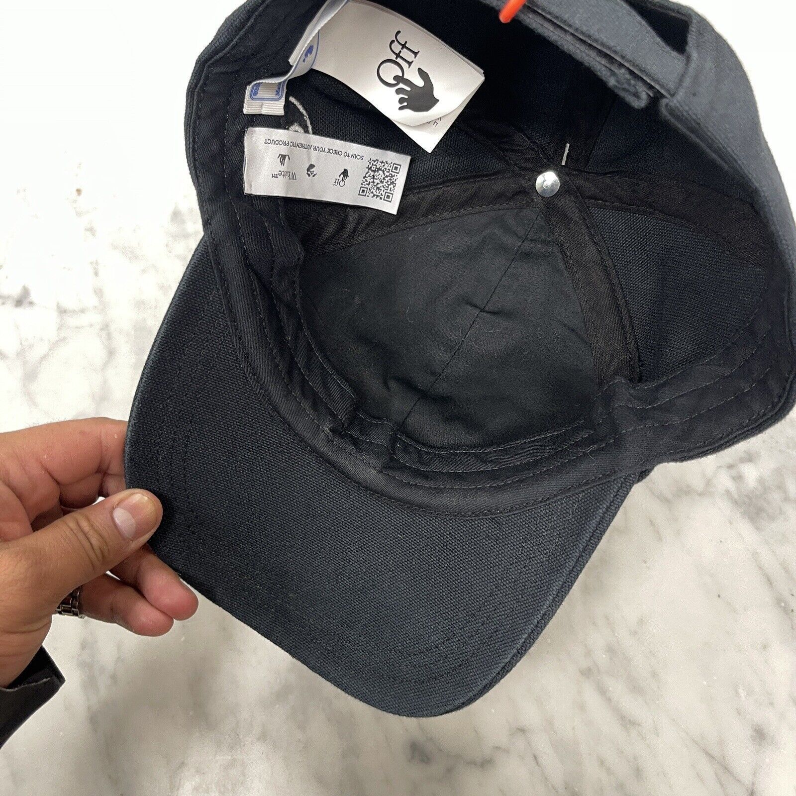Off-White Off White Woman Logo Cap Strapback Hat Black White \ H1 Size ONE SIZE - 7 Thumbnail