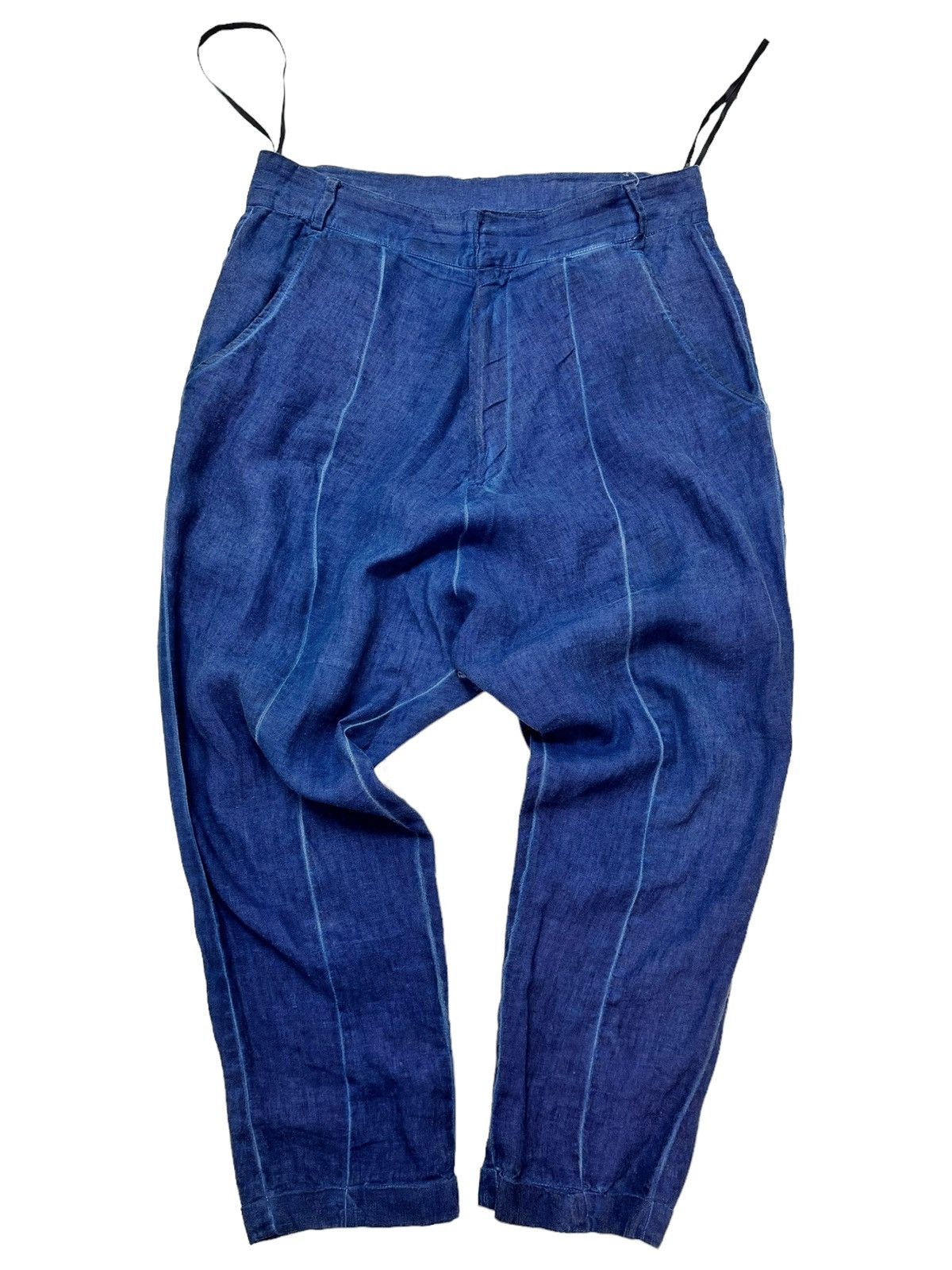 Blue Indigo Linen Object Dye Drop Crotch