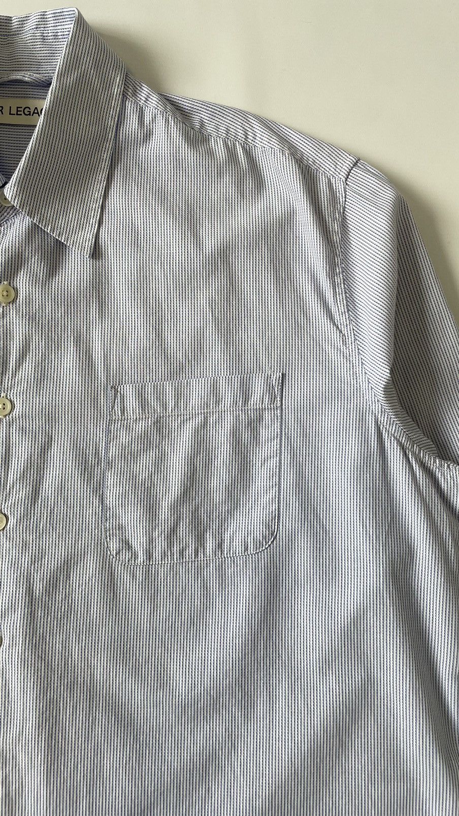 Our Legacy White / Blue Stripe Cotton ‘Above’ Shirt Size US M / EU 48-50 / 2 - 5 Thumbnail