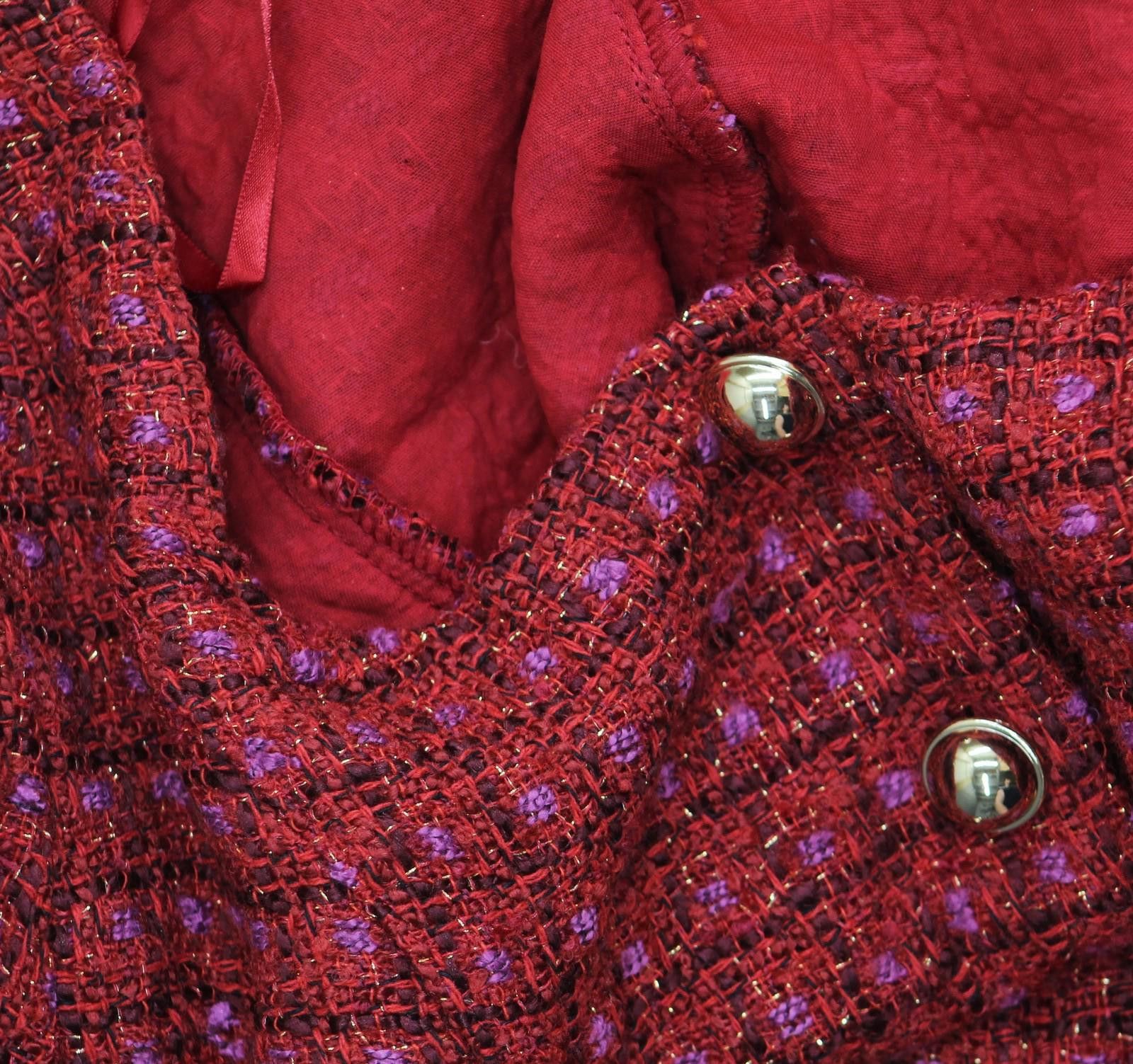 Other Nwt City Studios Tweed Mini Dress 1921yt1bt1 Red Lilac 9/10 Size M / US 6-8 / IT 42-44 - 5 Thumbnail