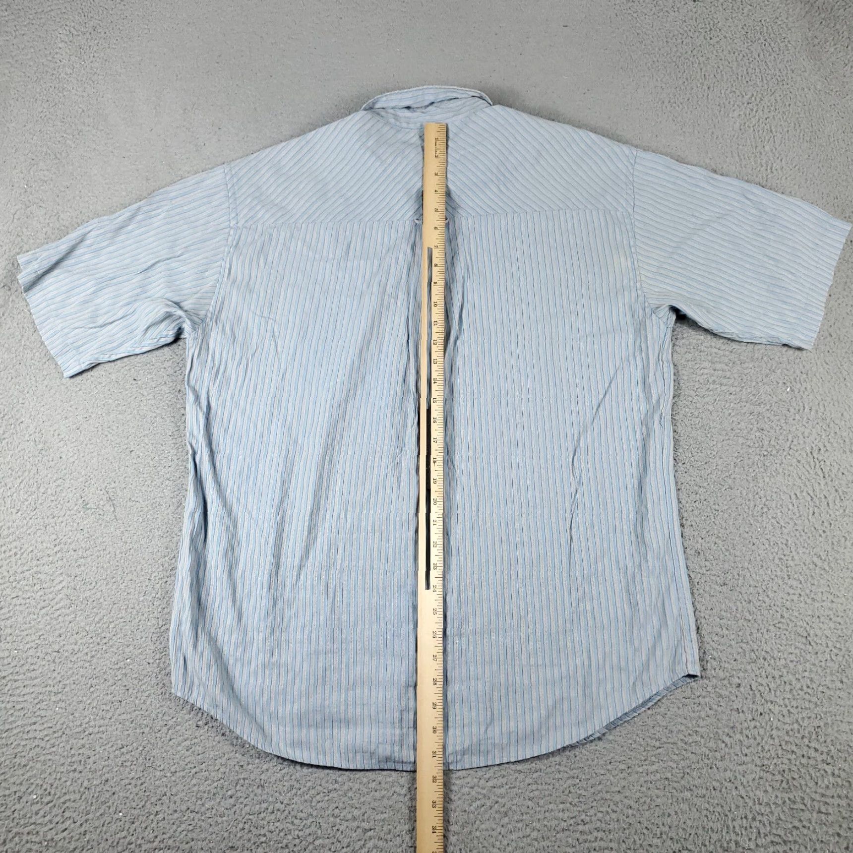 BUGATCHI Bugatchi Uomo Shirt Mens XL Blue Striped Button-Up Short Sleeve Casual Business Formal Party/Cocktail Travel Wedding Workwear Size US XL / EU 56 / 4 - 5 Thumbnail