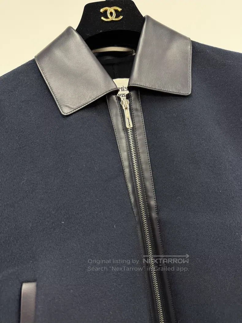 Hermes Hermes 25 Spring/Summer Navy Blue Patchwork Cashmere Jacke Size XS / US 0-2 / IT 36-38 - 2 Thumbnail