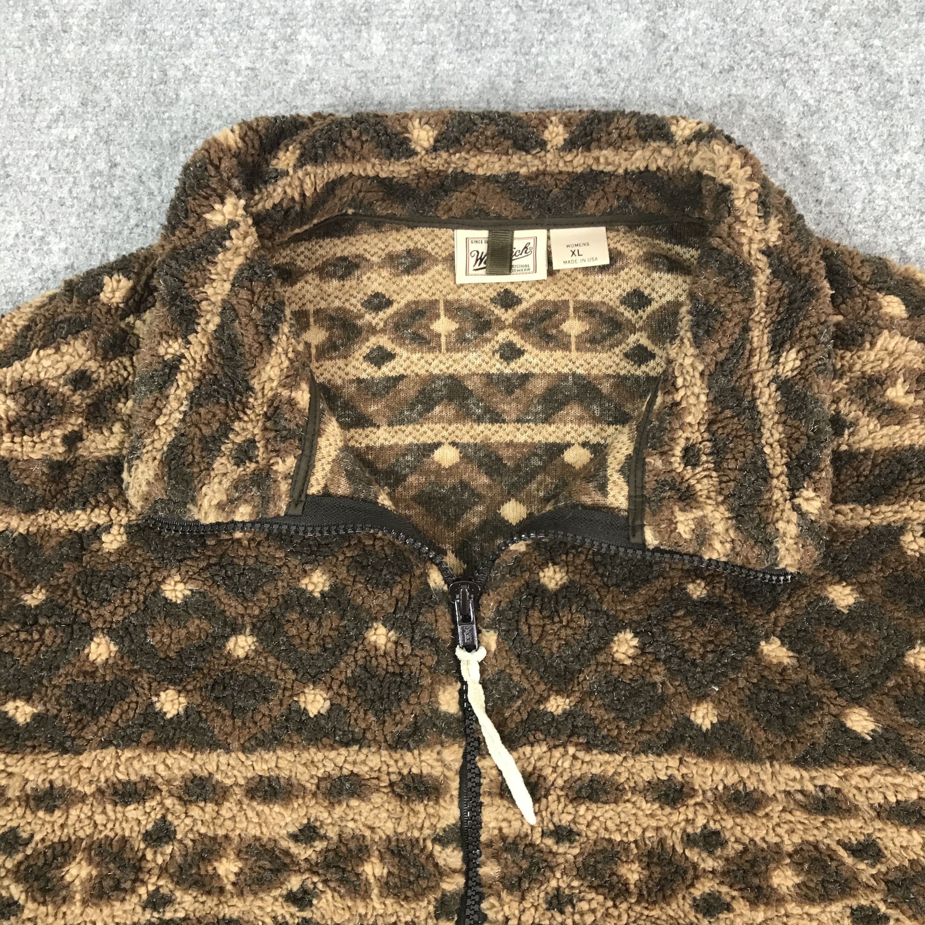 Woolrich Woolen Mills Vtg Woolrich Fleece Navajo Half Zipper sweater jacket Size XL / US 12-14 / IT 48-50 - 9 Thumbnail