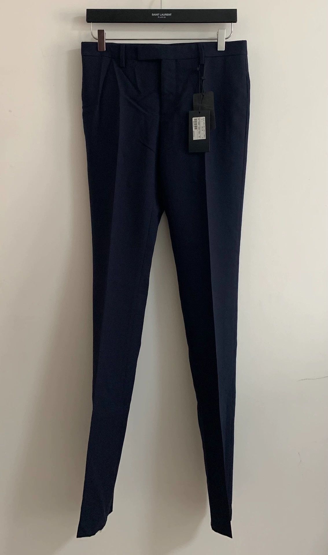 Saint Laurent Paris SAINT LAURENT 14FW Navy Blue Wool Trousers Size 44 Size US 28 / EU 44 - 1 Thumbnail