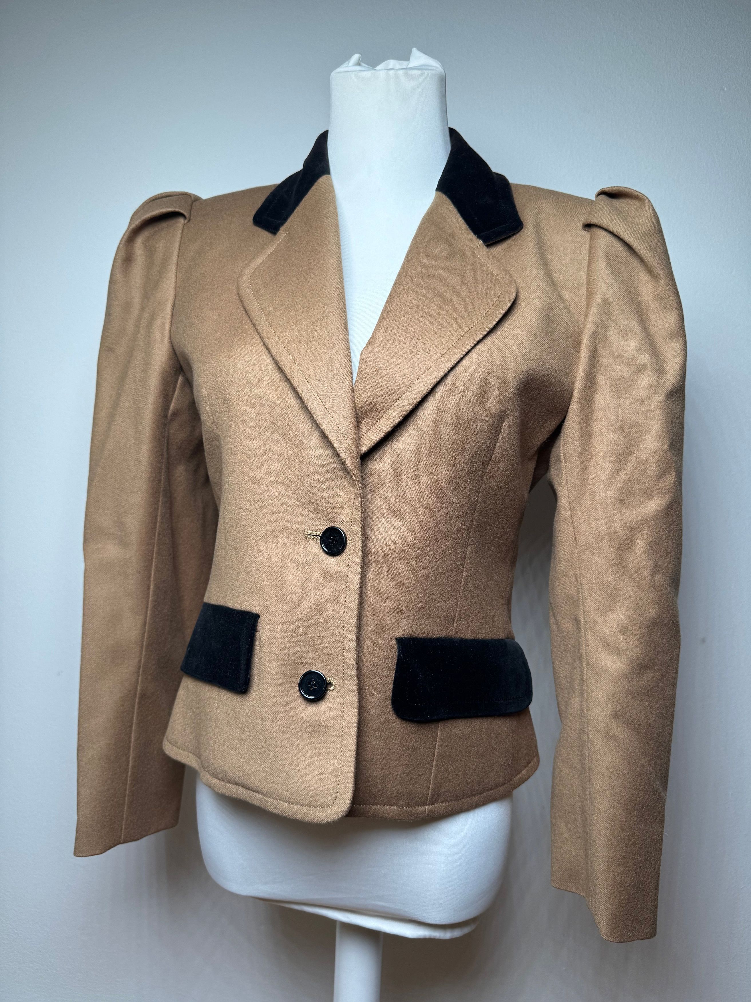 Givenchy Vintage Short Coat Brown Black S/M Size S / US 4 / IT 40 - 1 Thumbnail