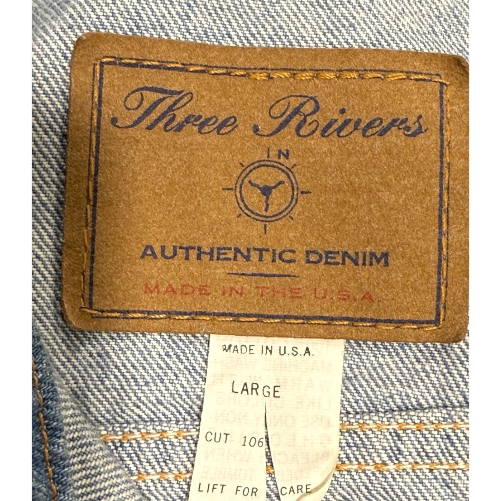 Vintage VINTAGE Three Rivers Authentic Denim Jacket Mens 90s Blue Cotton Denim Button Regular Large Size US L / EU 52-54 / 3 - 4 Thumbnail