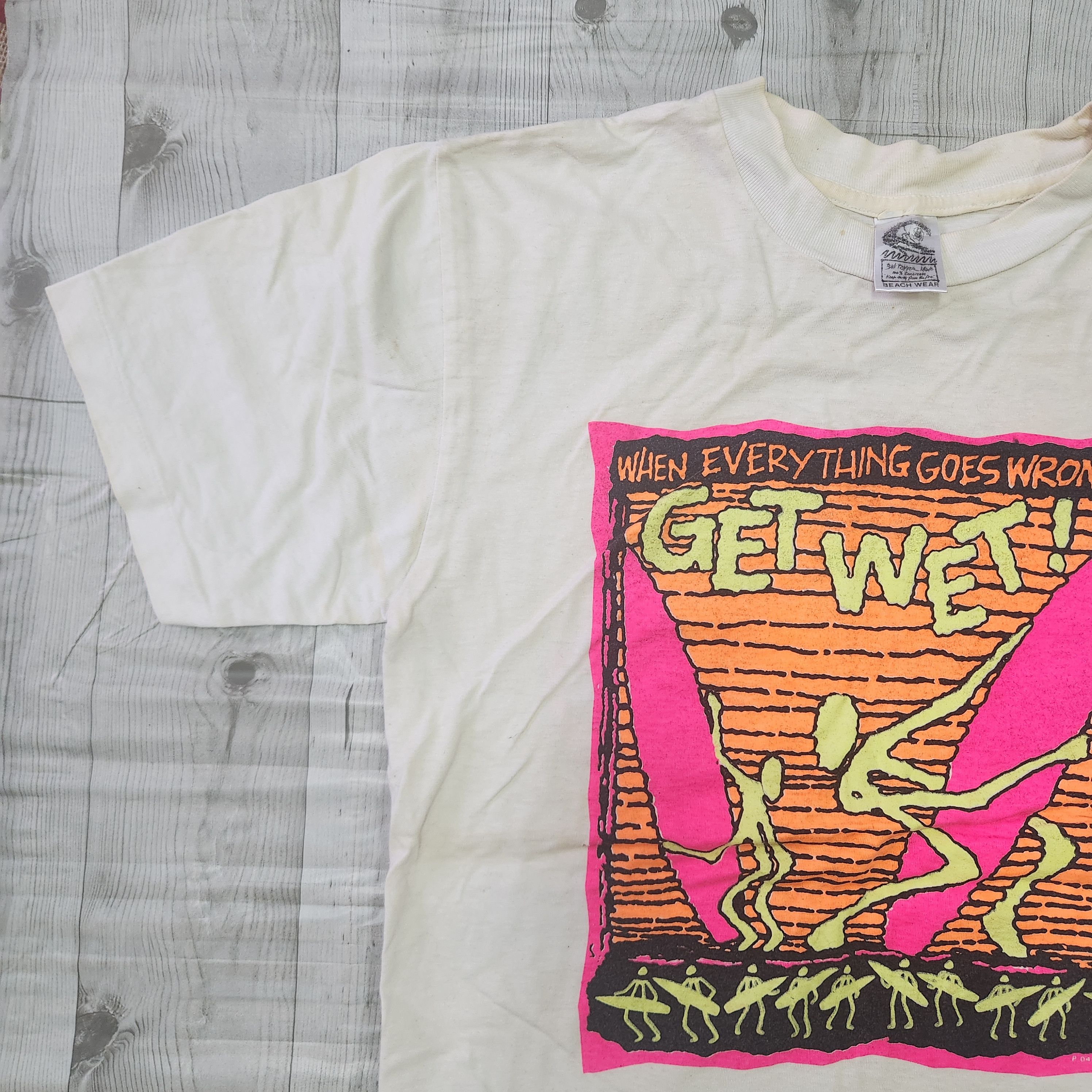 Vintage Vintage 1990s Bali Surf TShirt Get Wet Single Stitches Size US S / EU 44-46 / 1 - 5 Thumbnail