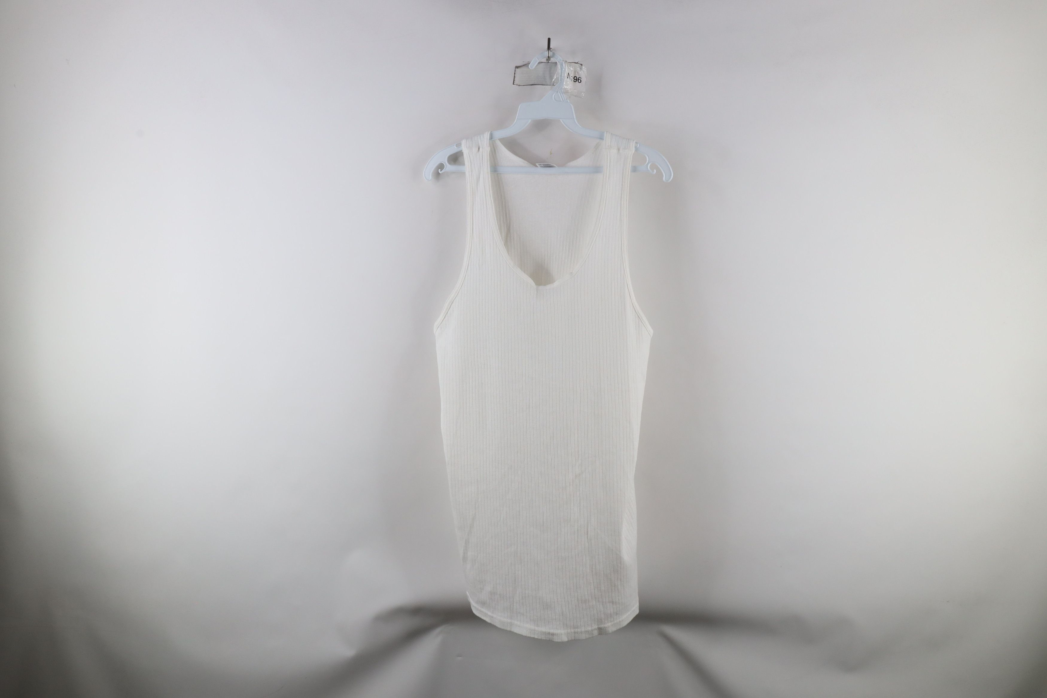 Vintage Vintage 90s Streetwear Ribbed Knit Wife Beater Tank Top Size US L / EU 52-54 / 3 - 1 Thumbnail