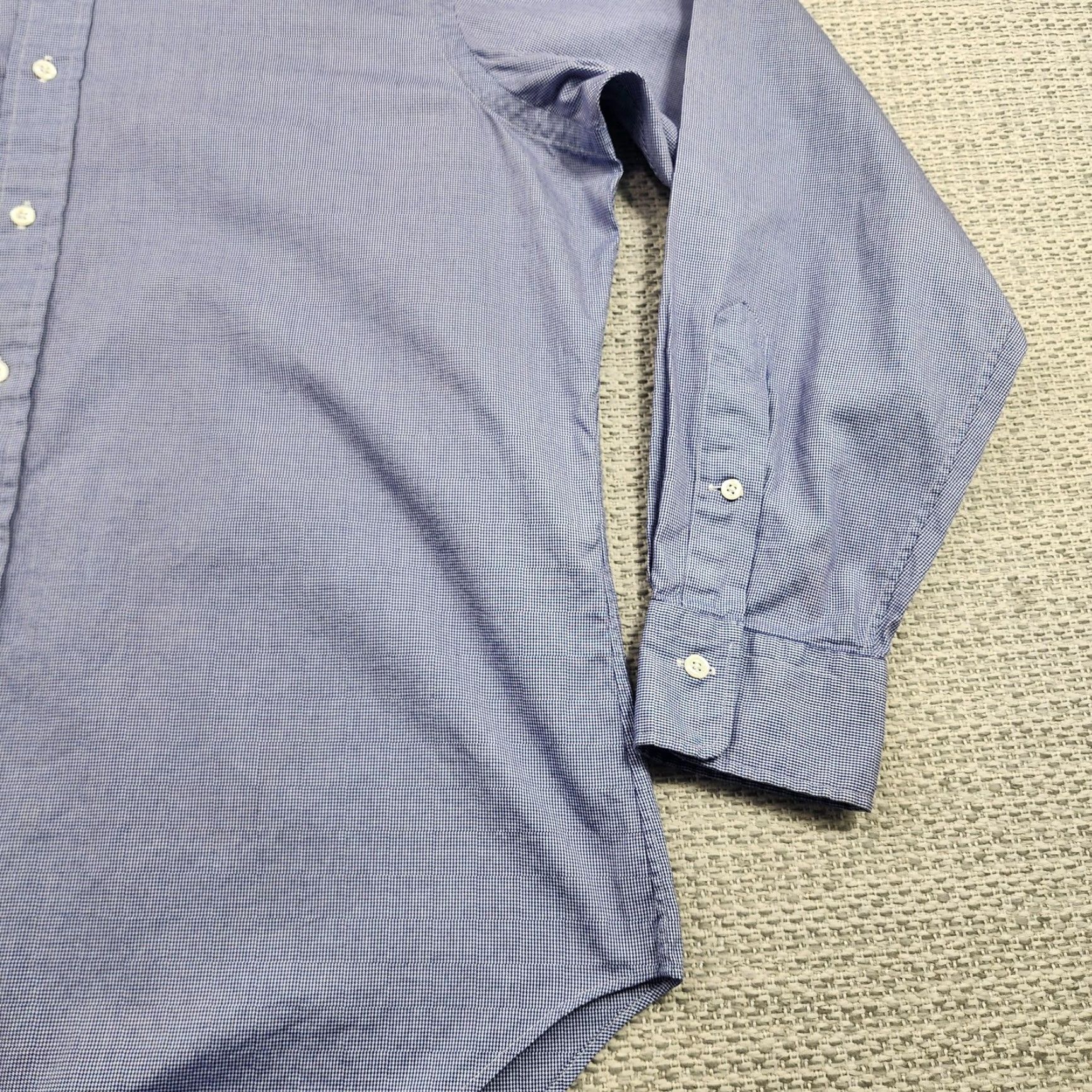 Polo Ralph Lauren Polo Ralph Lauren Shirt Mens 16.5 35 Blue Micro Check Dress Button Down Estate Size 46R - 2 Thumbnail