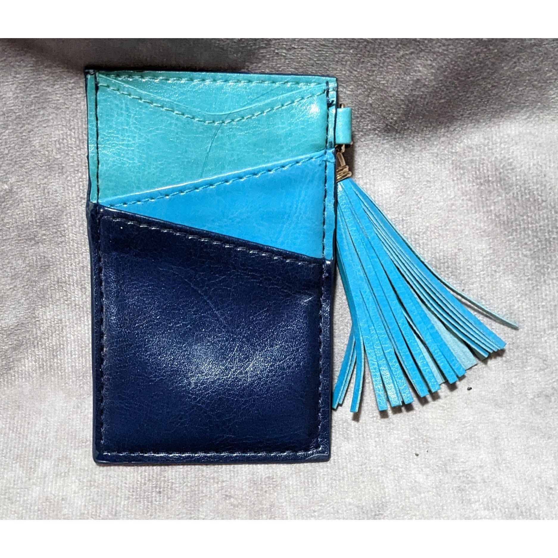Other Blue Faux Leather Card Holder With Tassel Size ONE SIZE - 3 Thumbnail