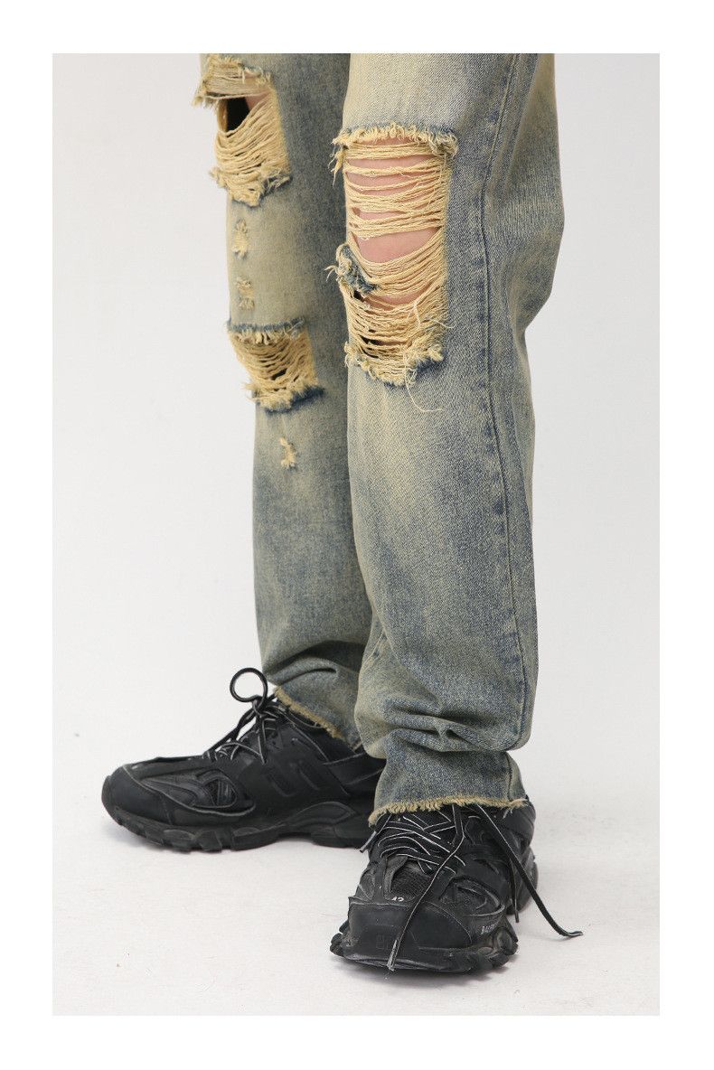 Japanese Brand × Jean Vintage distressed washed ripped straight jeans Size US 32 / EU 48 - 5 Thumbnail