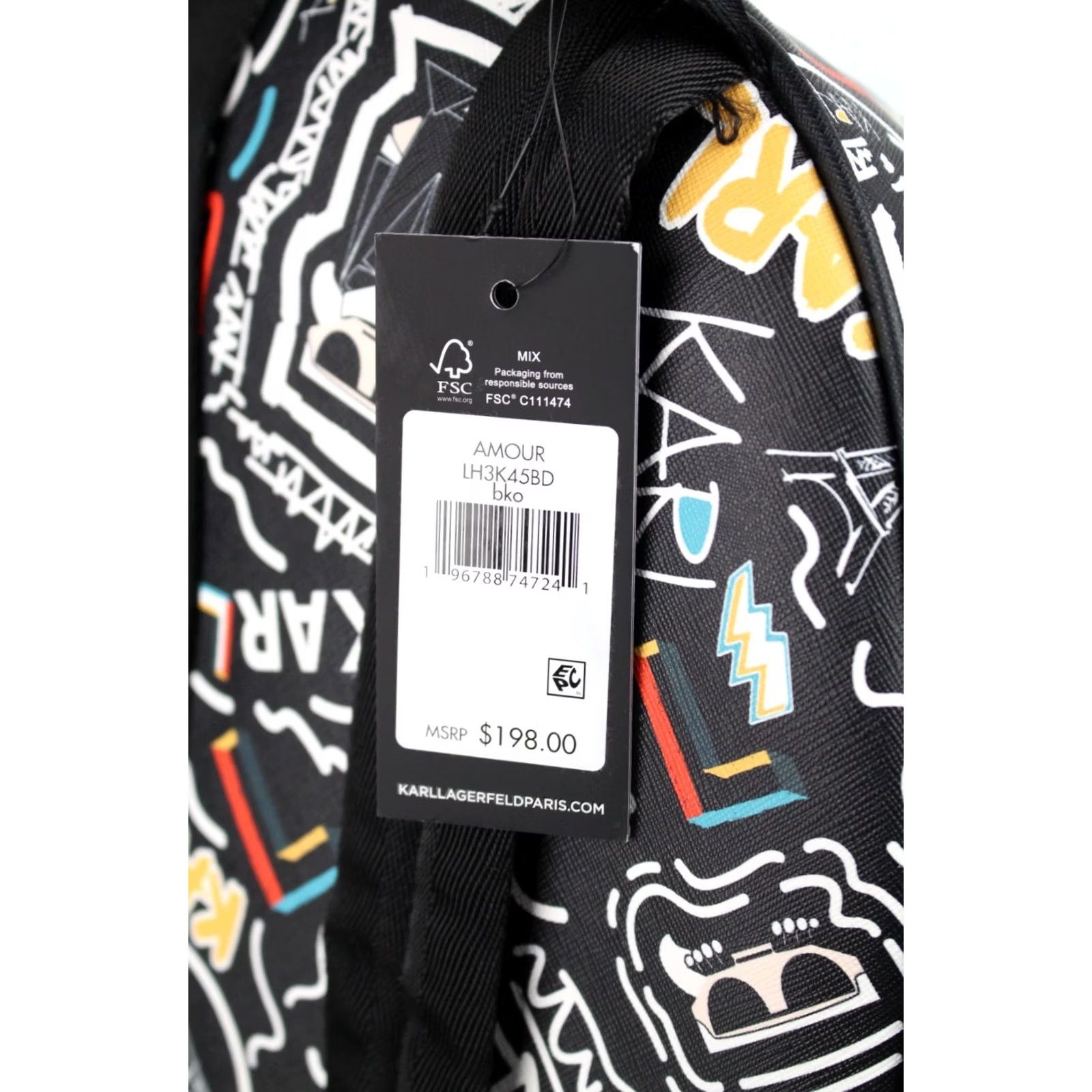 Karl Lagerfeld Karl Lagerfeld Backpack Paris Adele All Over Logo Black Laptop Sleeve LH3K45BD Size ONE SIZE - 6 Thumbnail