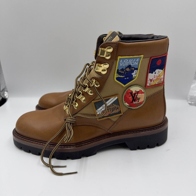 Louis Vuitton Louis Vuitton Brown Waxed Leather Martin Boots 0079 Size US 9 / IT 39 - 1 Thumbnail