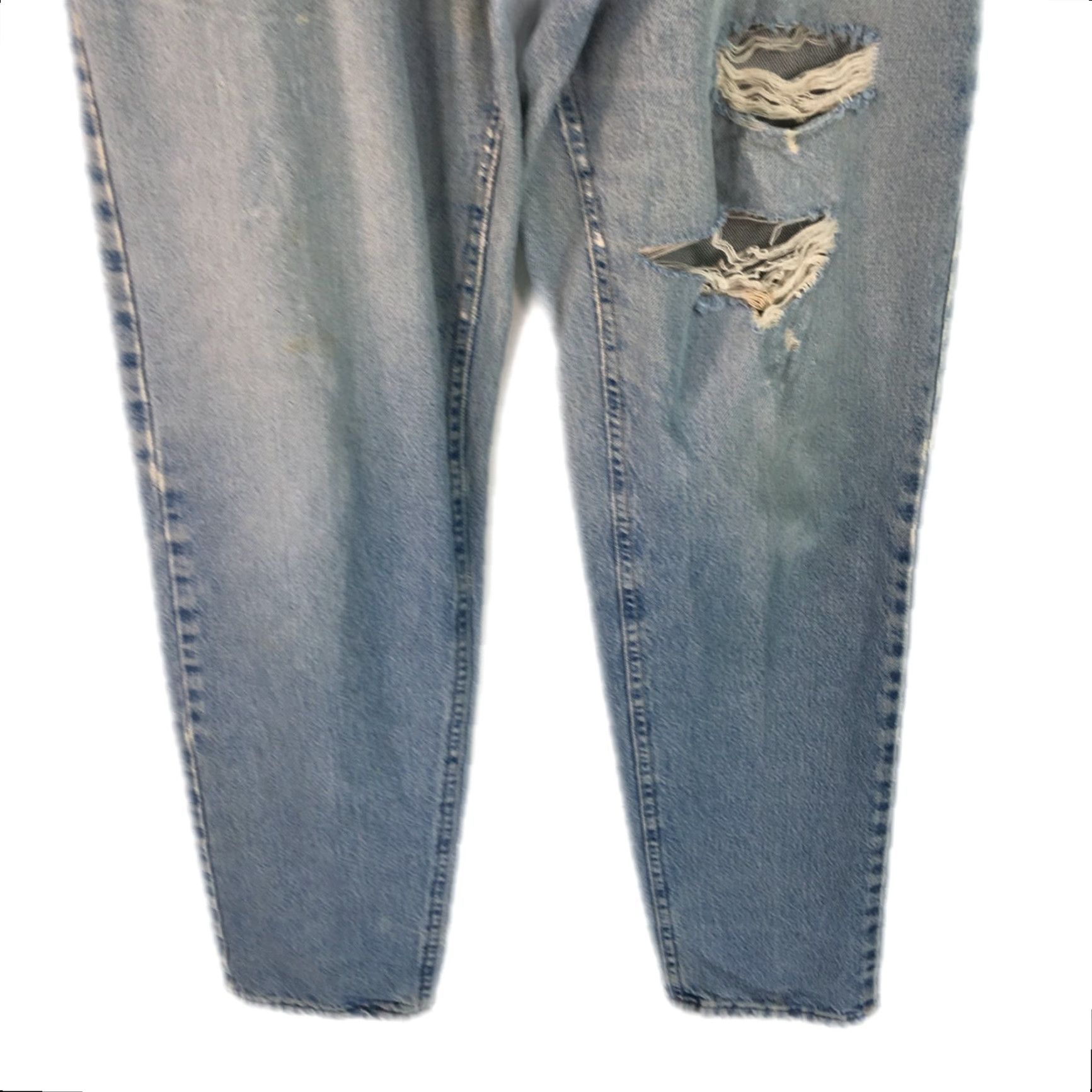 Lee Lee Jeans Distressed Blue Denim Straight Leg 32x34 Regular Mens 100% Cotton Jeans Size US 32 / EU 48 - 4 Thumbnail