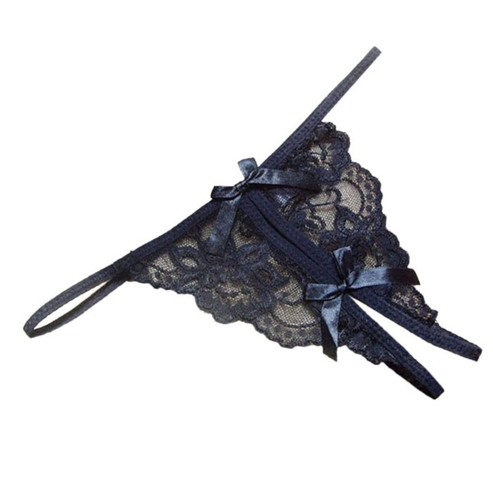 Other Lace Open Crotch G String Thong Black One Size Size ONE SIZE - 1 Thumbnail